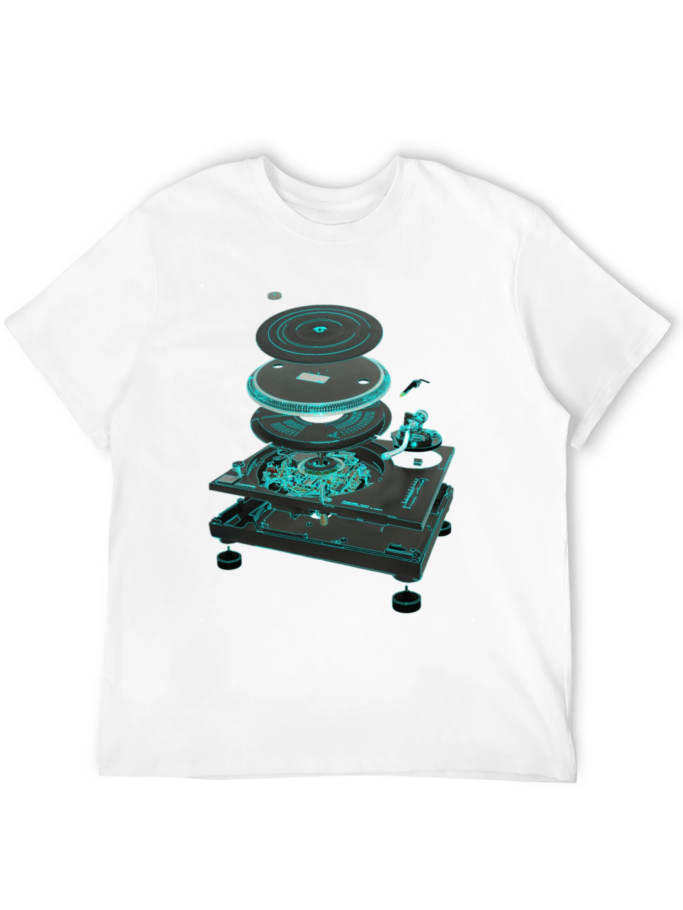 DJ Turntable Exploded View Graphic Tee