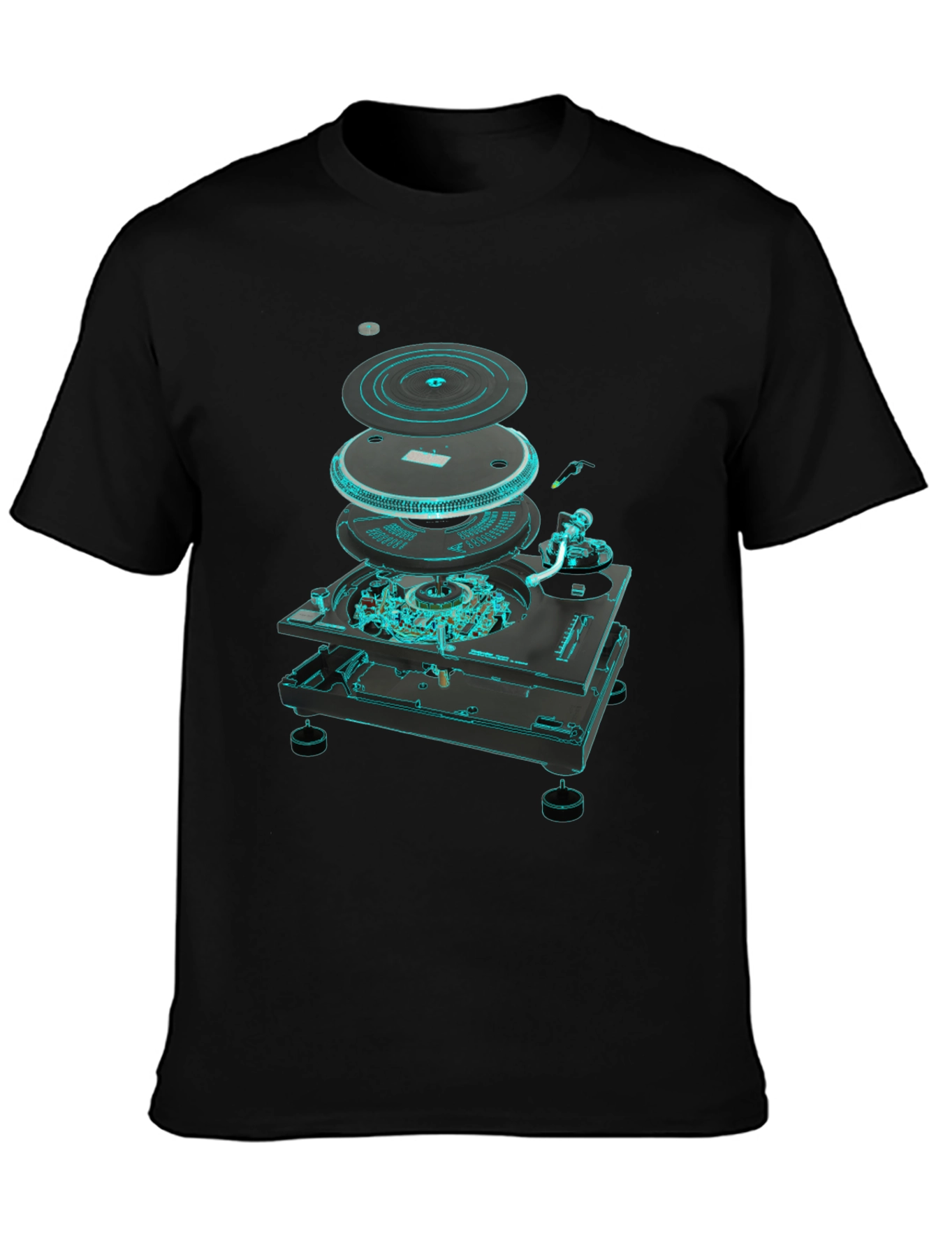 DJ Turntable Exploded View Graphic Tee