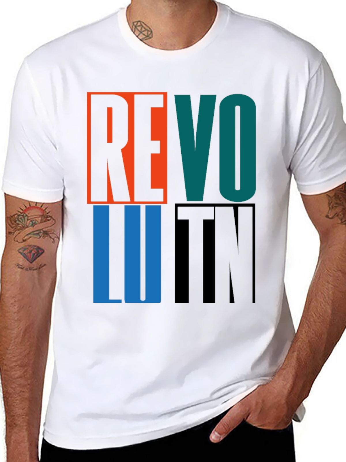 Revolution Graphic Print Crew Neck T-Shirt