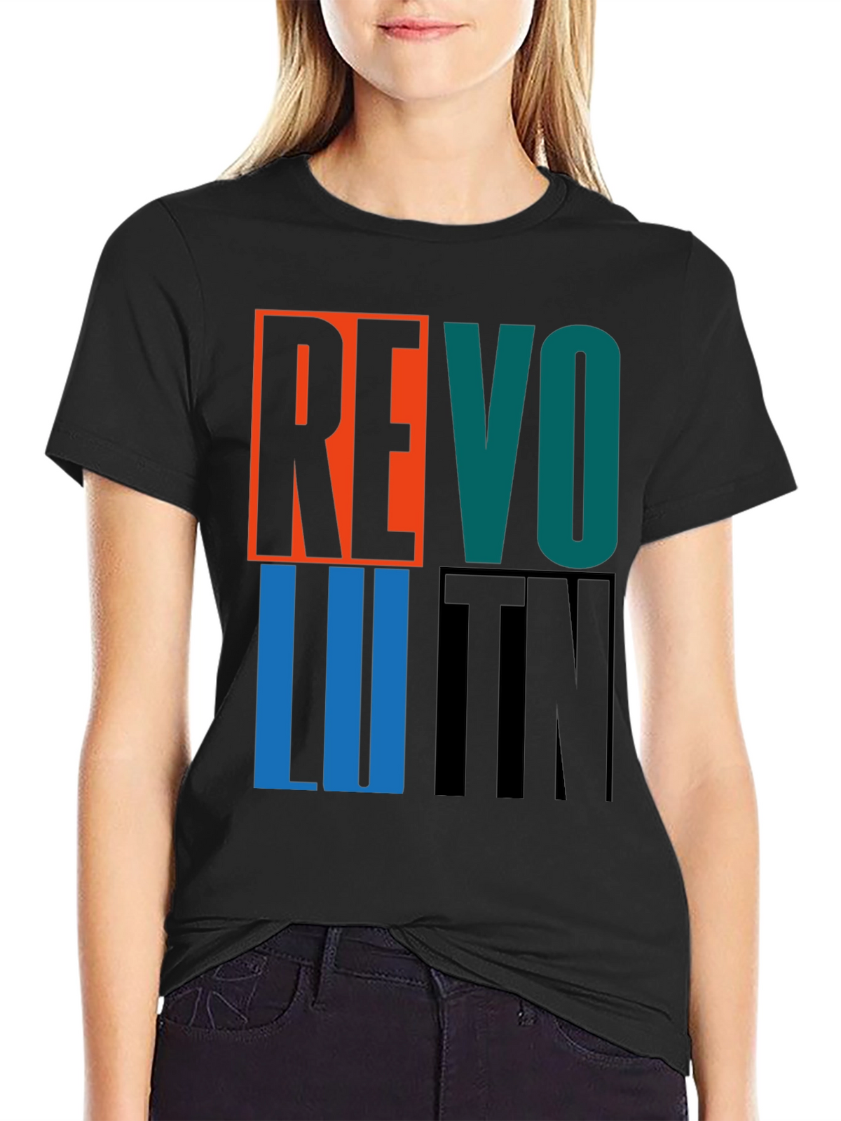 Revolution Graphic Print Crew Neck T-Shirt