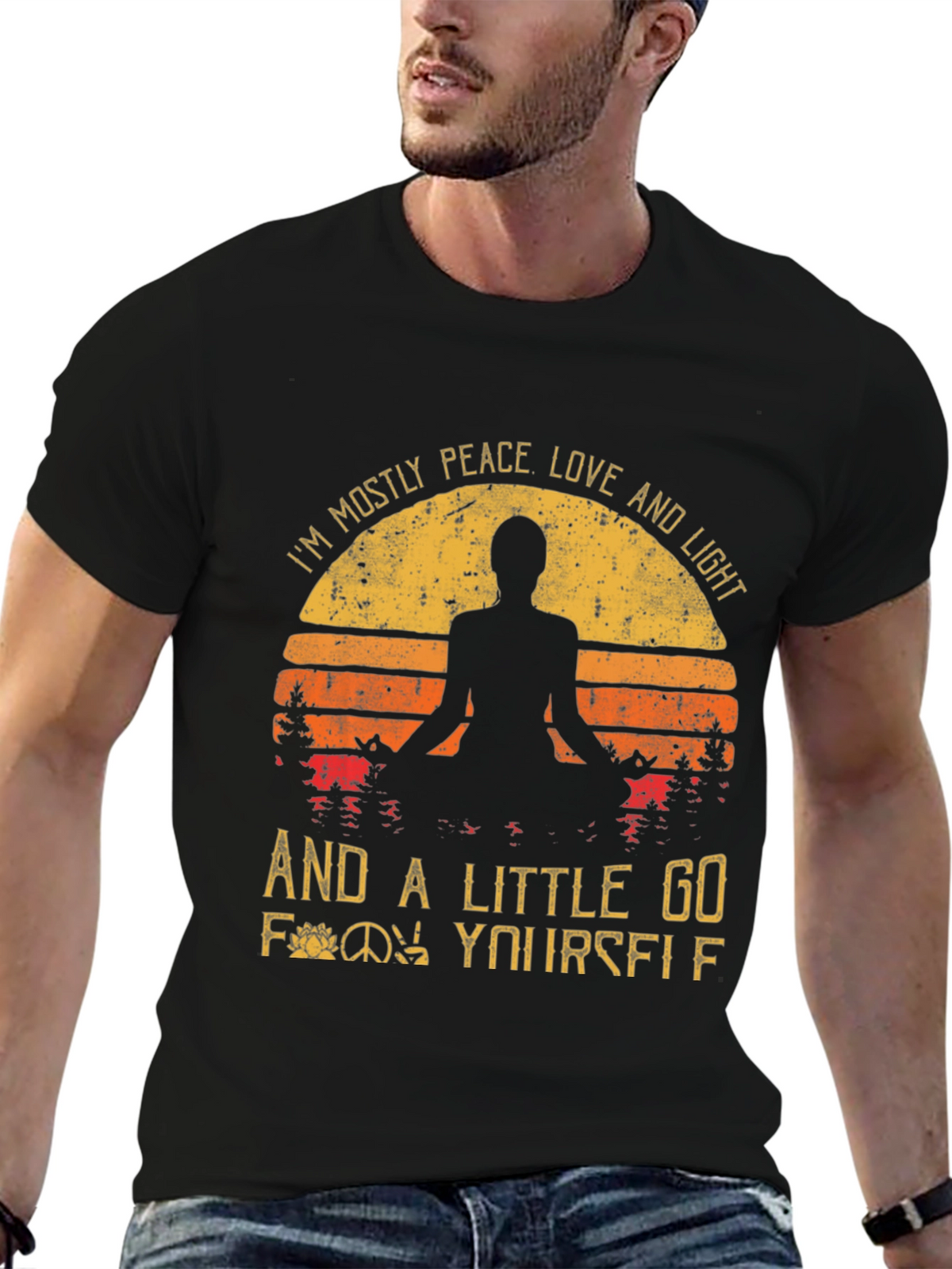 Peace Love Light Graphic T-Shirt - Yoga Inspired