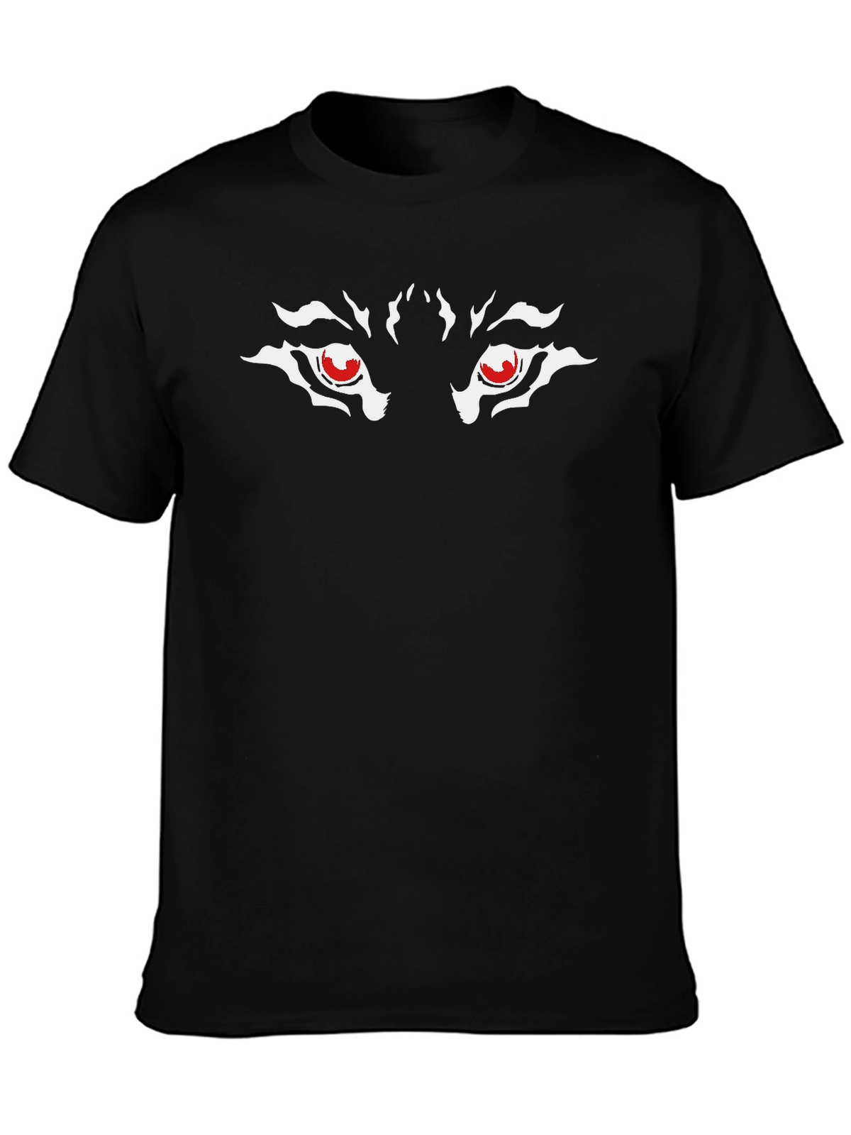 Mens Black Wolf Eyes Graphic T-Shirt