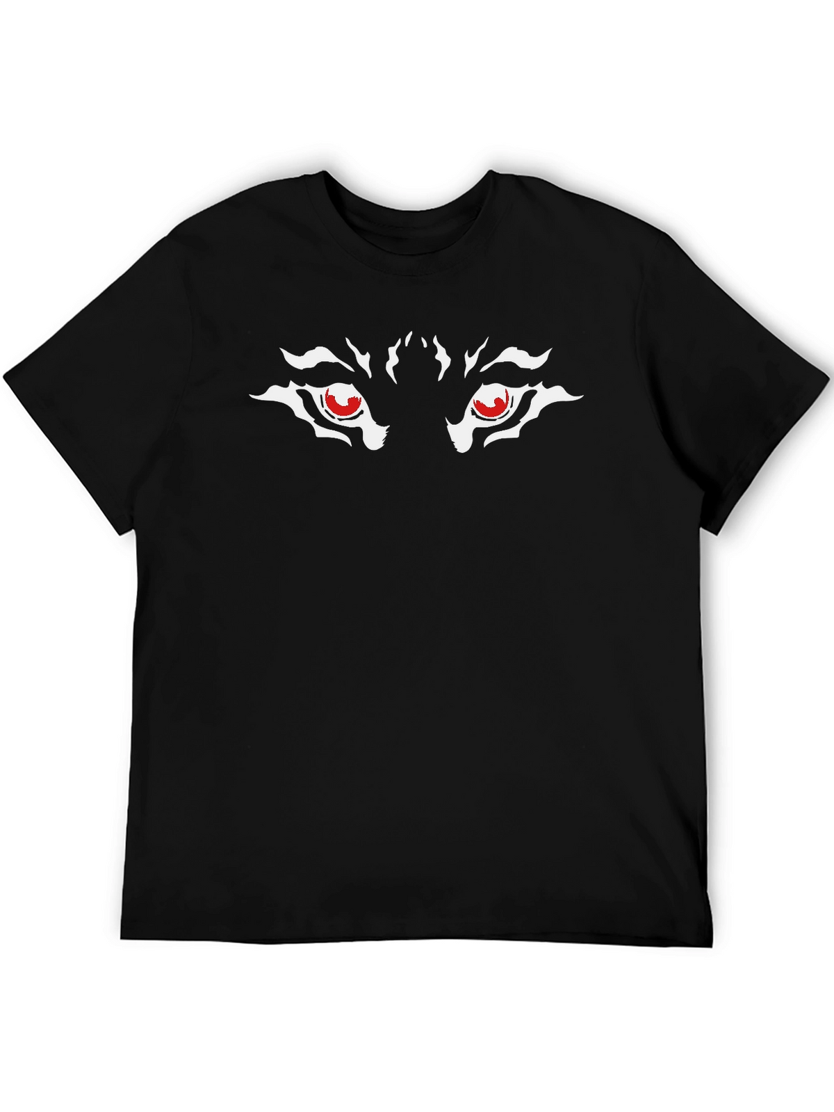 Mens Black Wolf Eyes Graphic T-Shirt