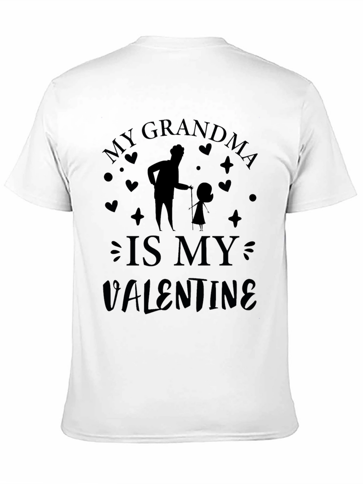 My Grandma is My Valentine Black T-Shirt