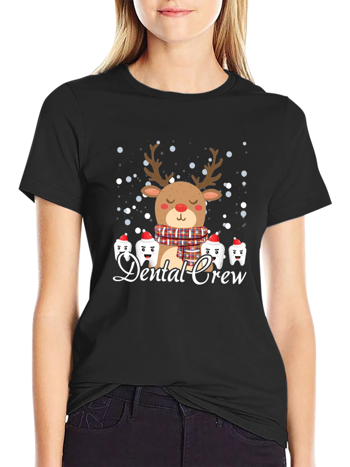 Dental Crew Christmas Reindeer Graphic Tee