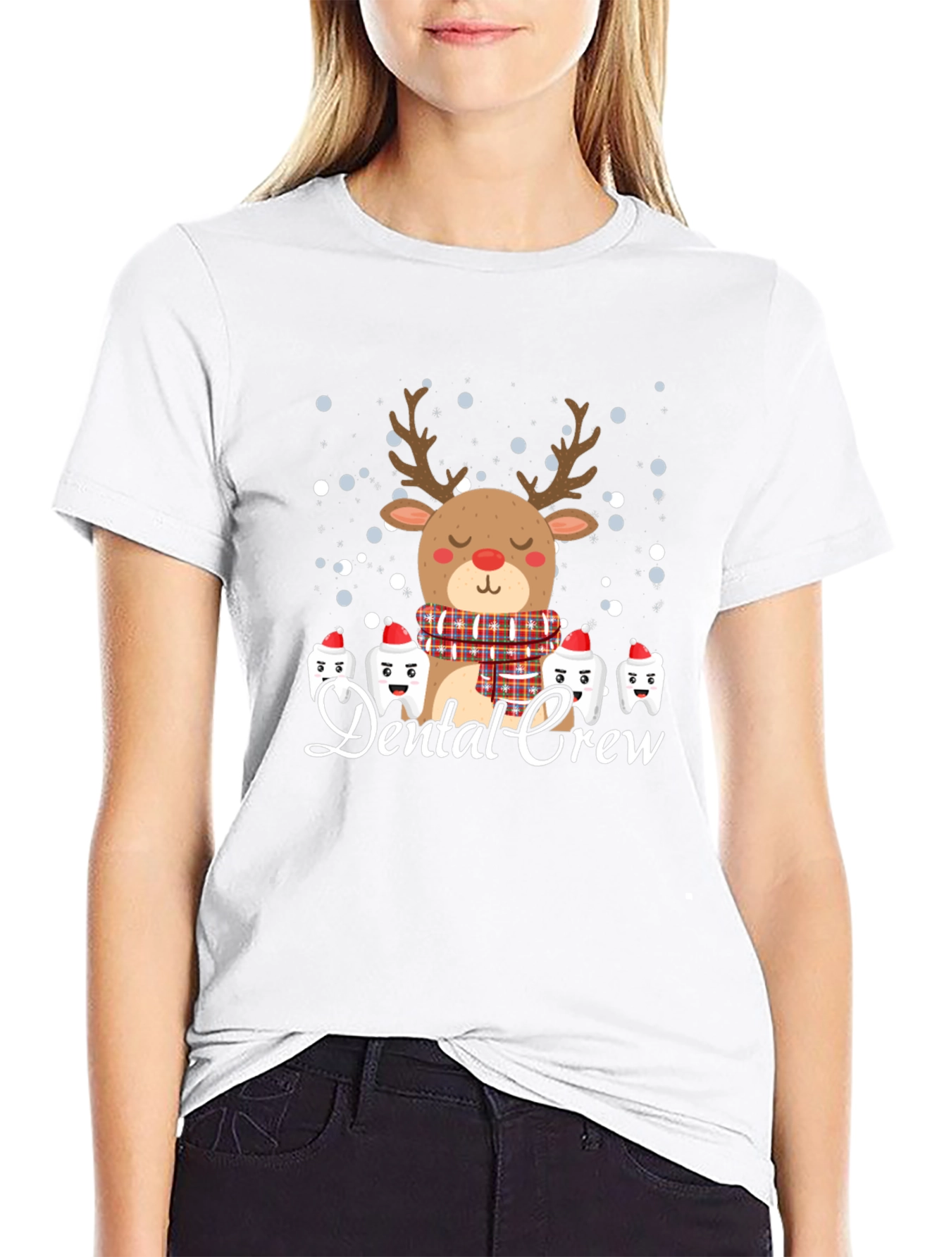 Dental Crew Christmas Reindeer Graphic Tee