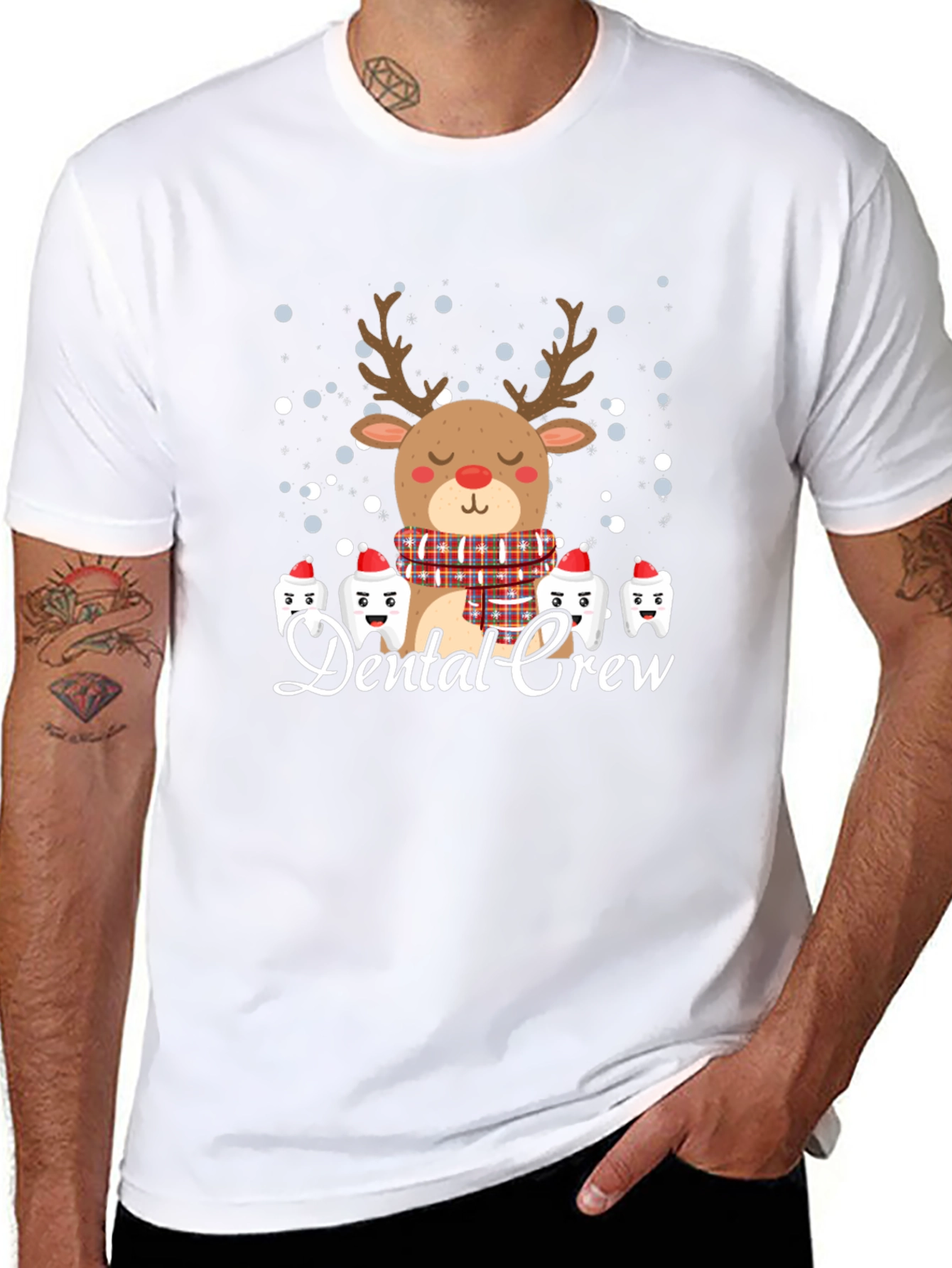 Dental Crew Christmas Reindeer Graphic Tee