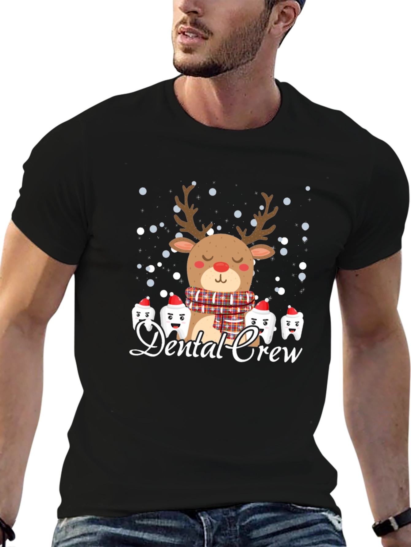 Dental Crew Christmas Reindeer Graphic Tee