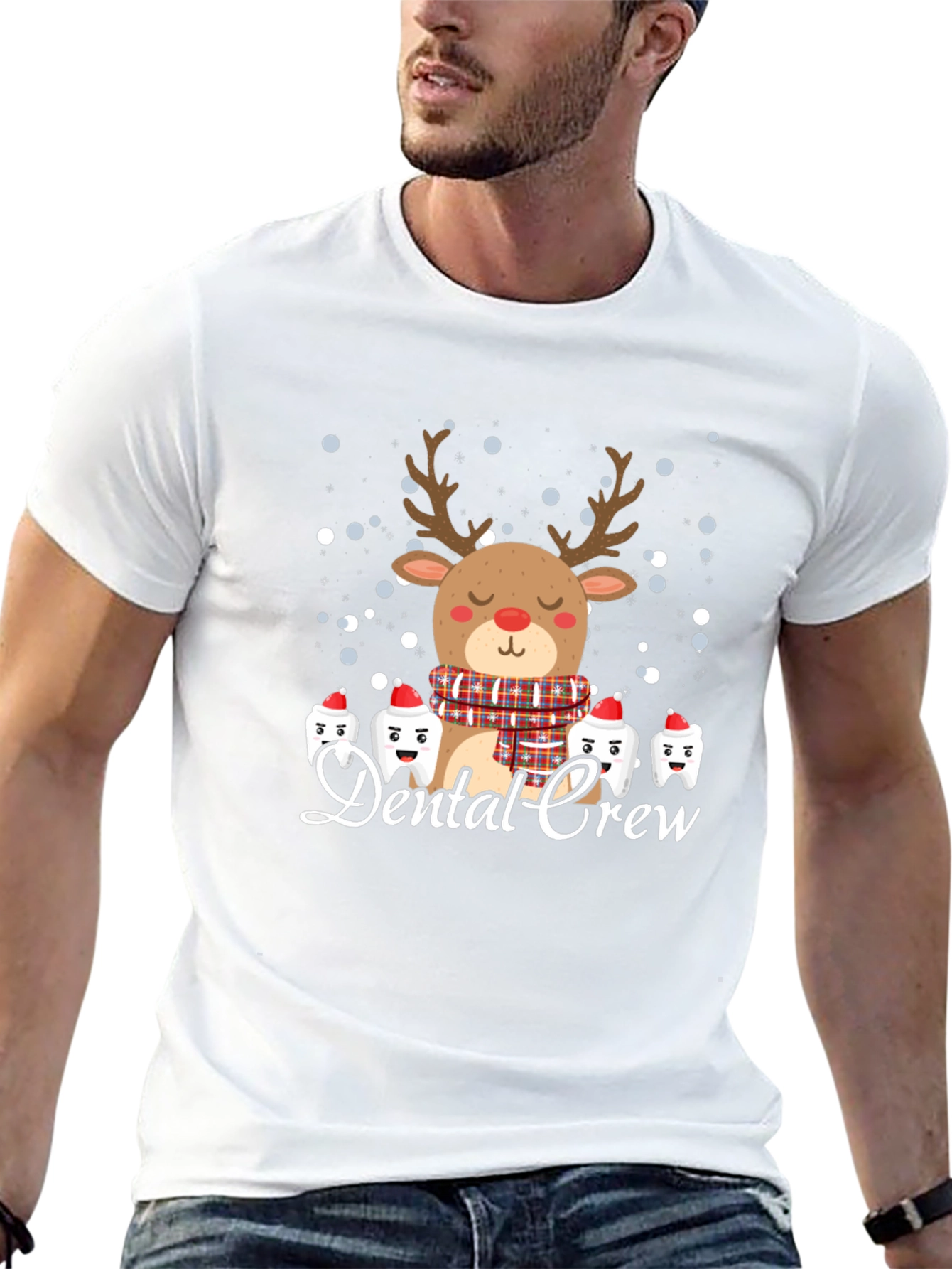 Dental Crew Christmas Reindeer Graphic Tee