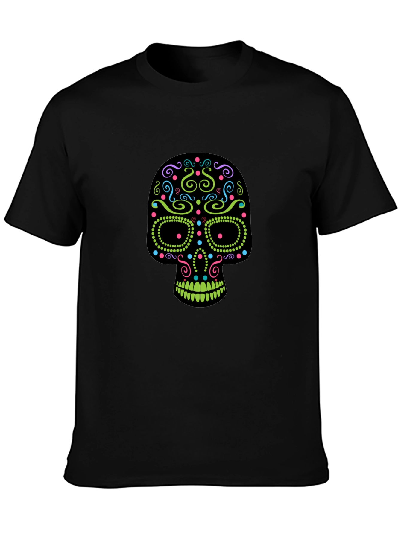 Sugar Skull Graphic T-Shirt - Black