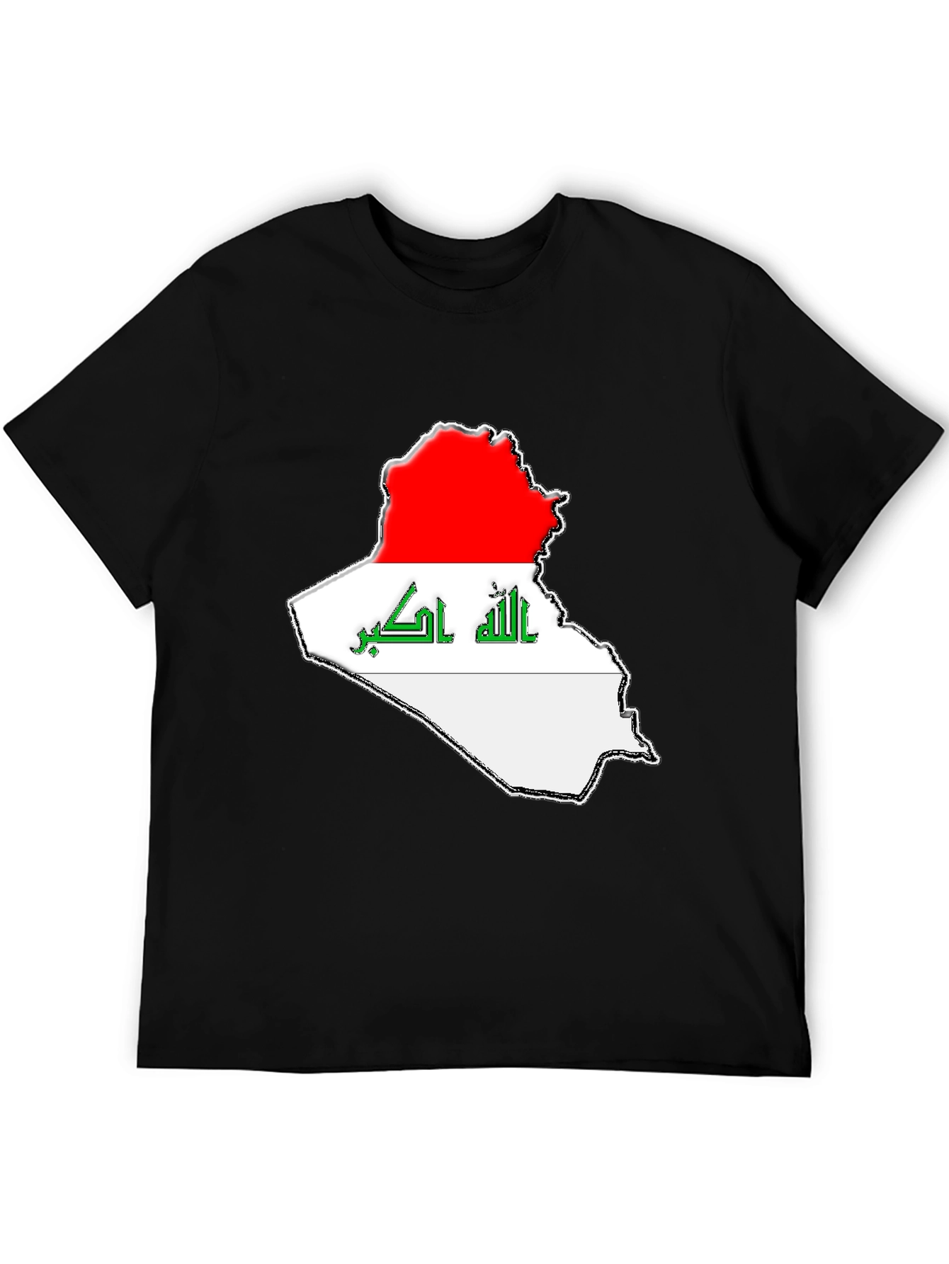 Iraq Flag Map T-Shirt - Black Graphic Tee