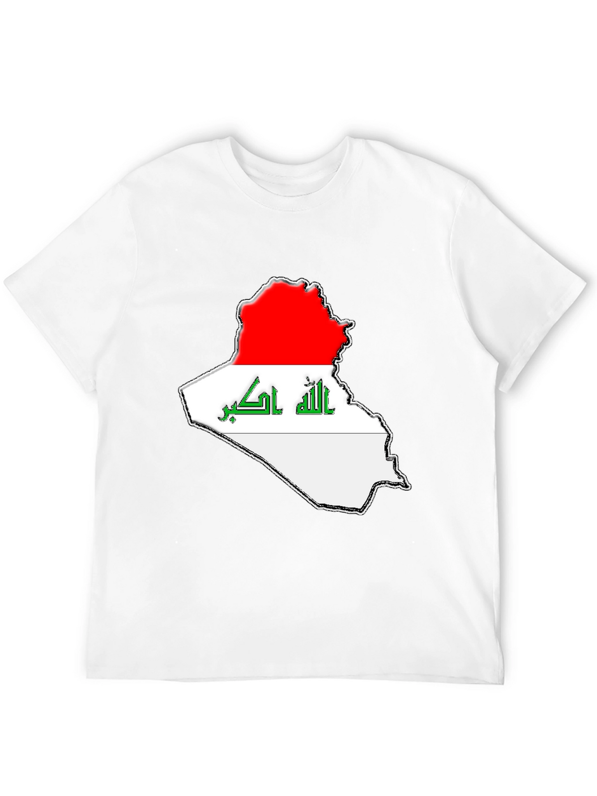 Iraq Flag Map T-Shirt - Black Graphic Tee