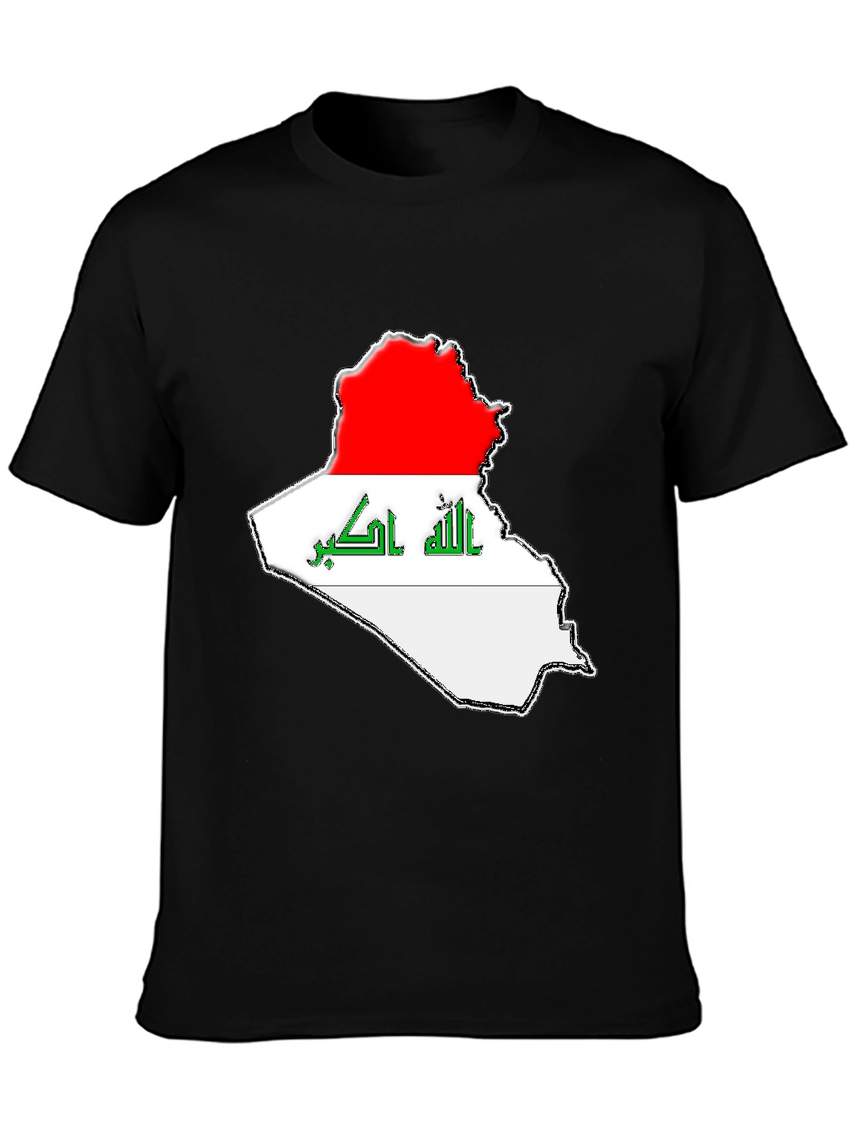 Iraq Flag Map T-Shirt - Black Graphic Tee