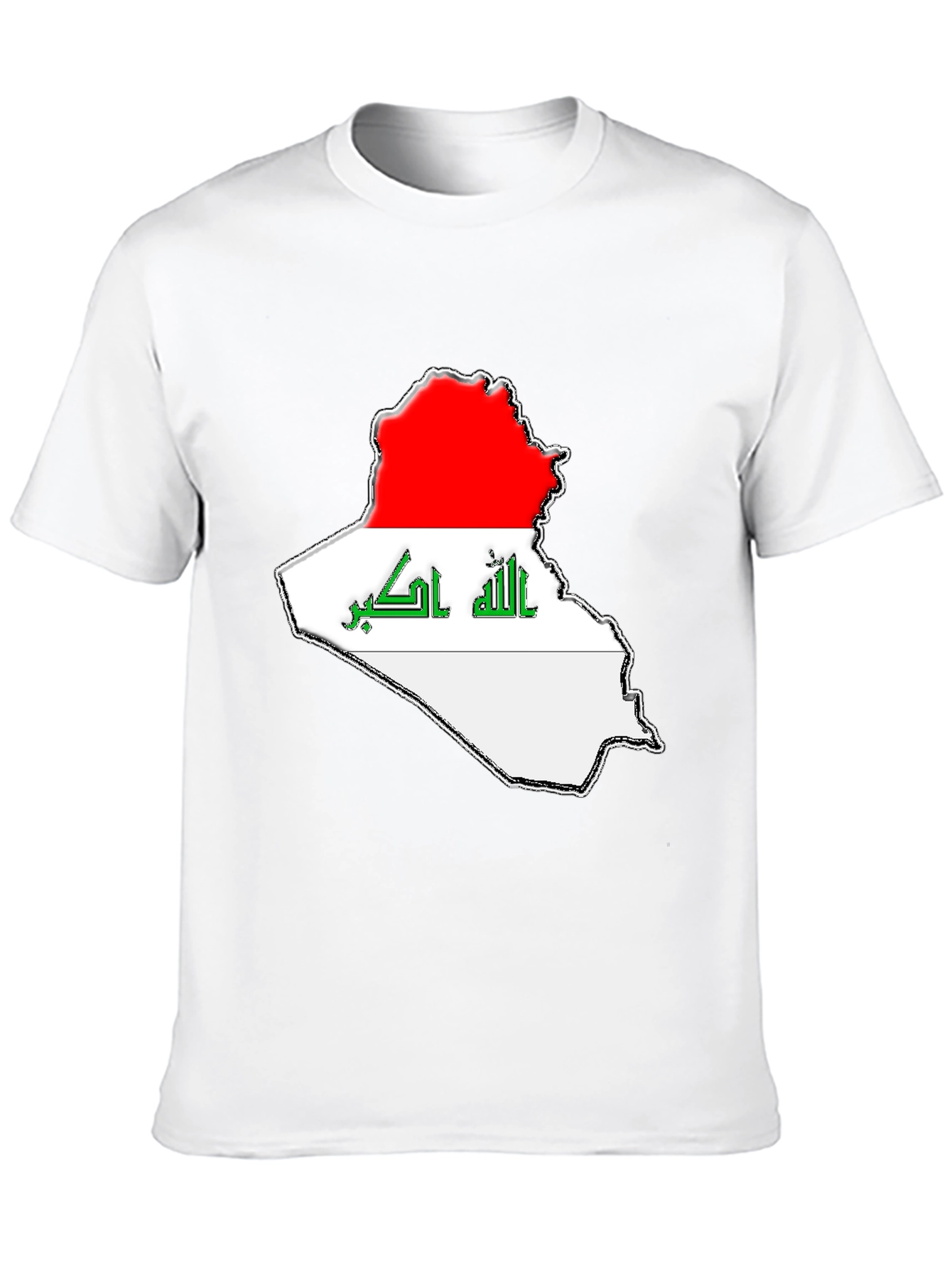 Iraq Flag Map T-Shirt - Black Graphic Tee