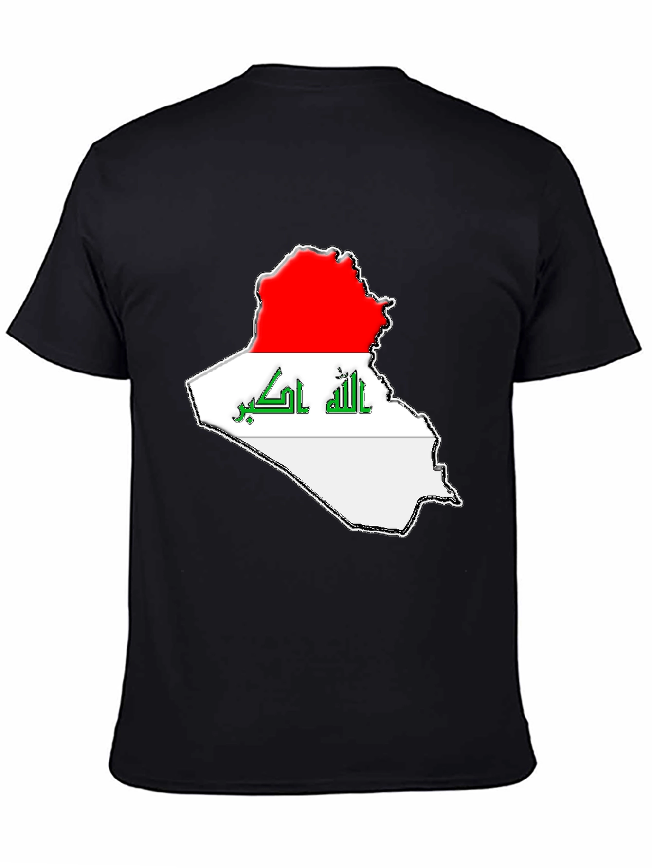 Iraq Flag Map T-Shirt - Black Graphic Tee