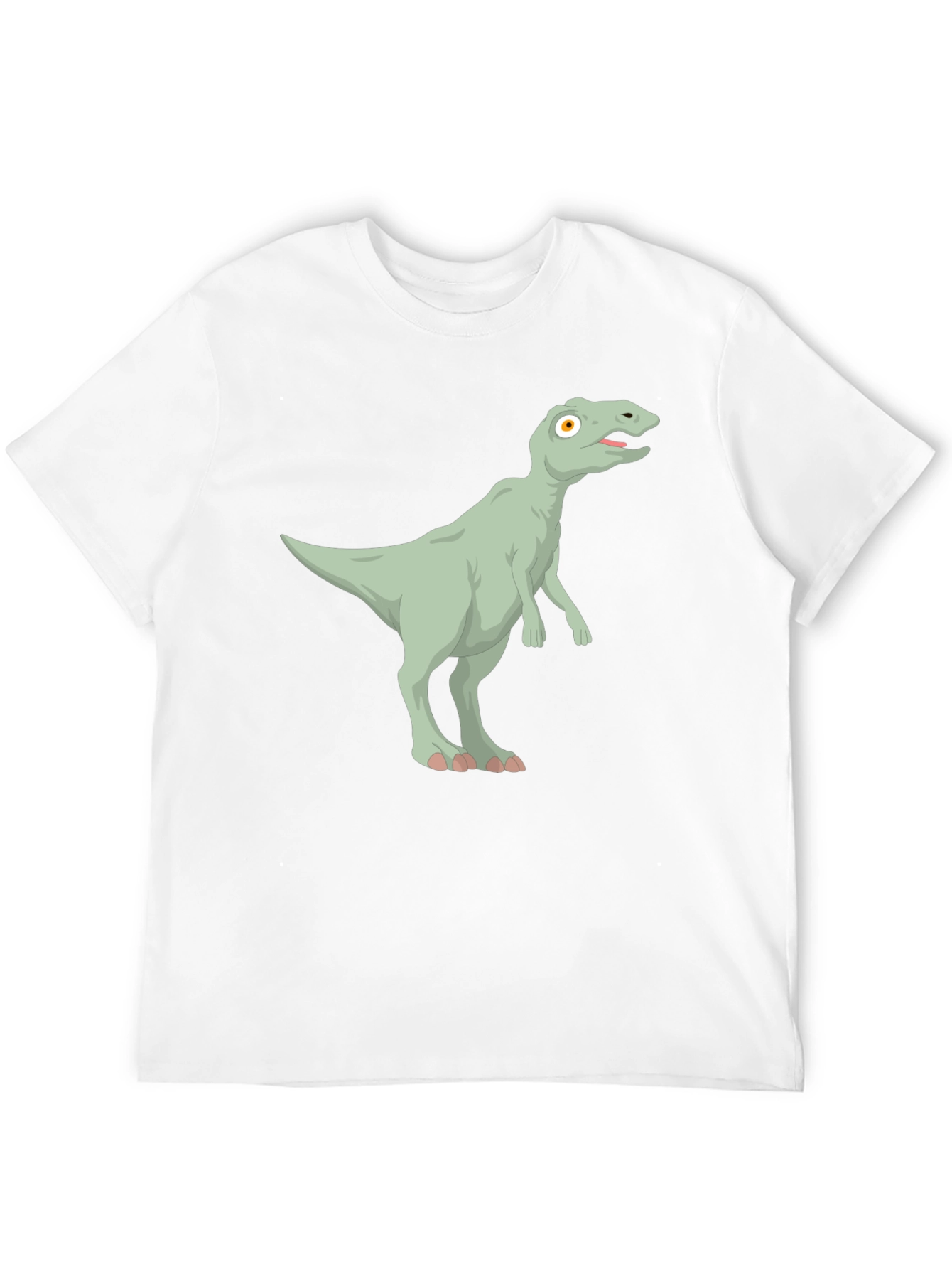 Cartoon Dinosaur Graphic Tee - Black Cotton T-Shirt