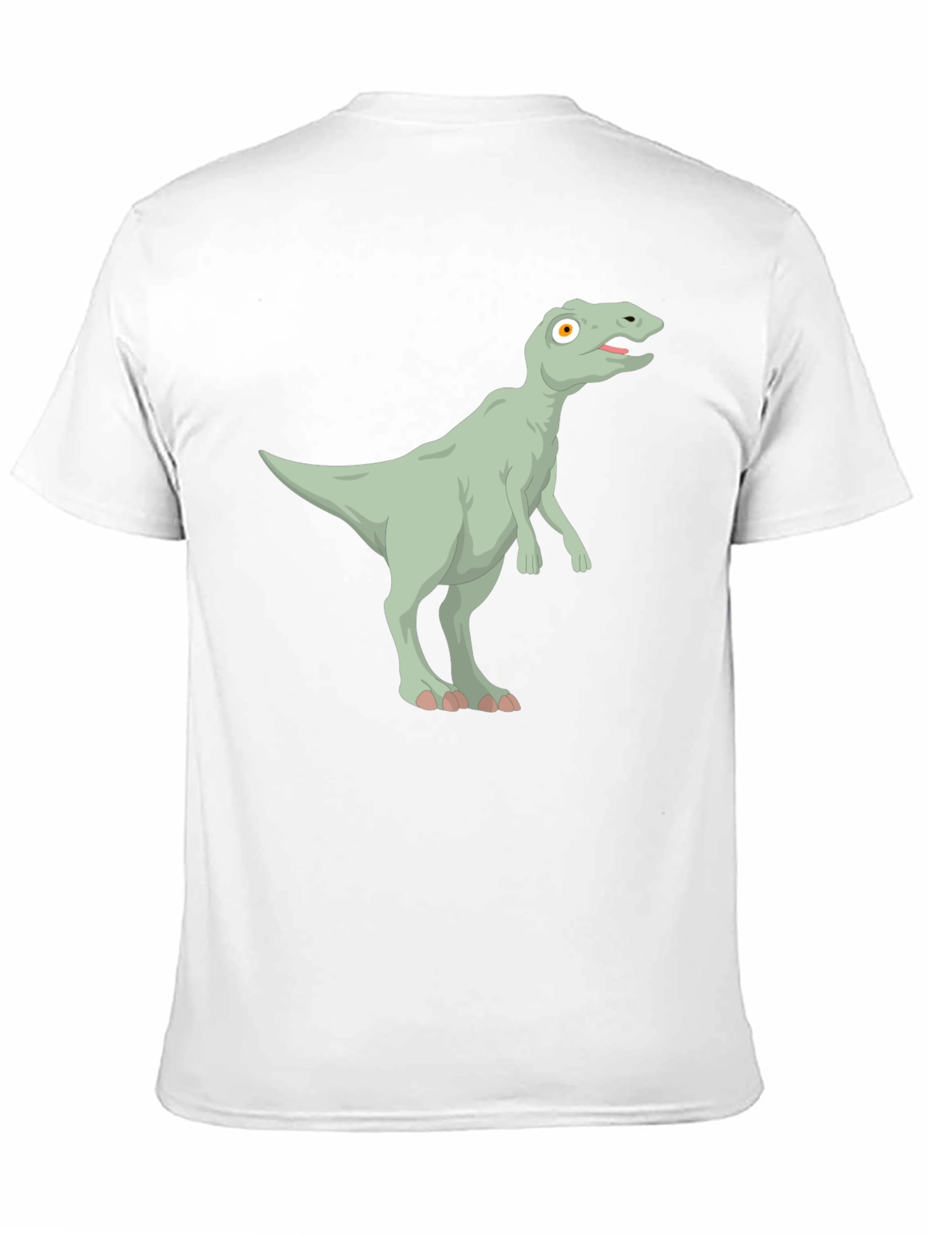 Cartoon Dinosaur Graphic Tee - Black Cotton T-Shirt