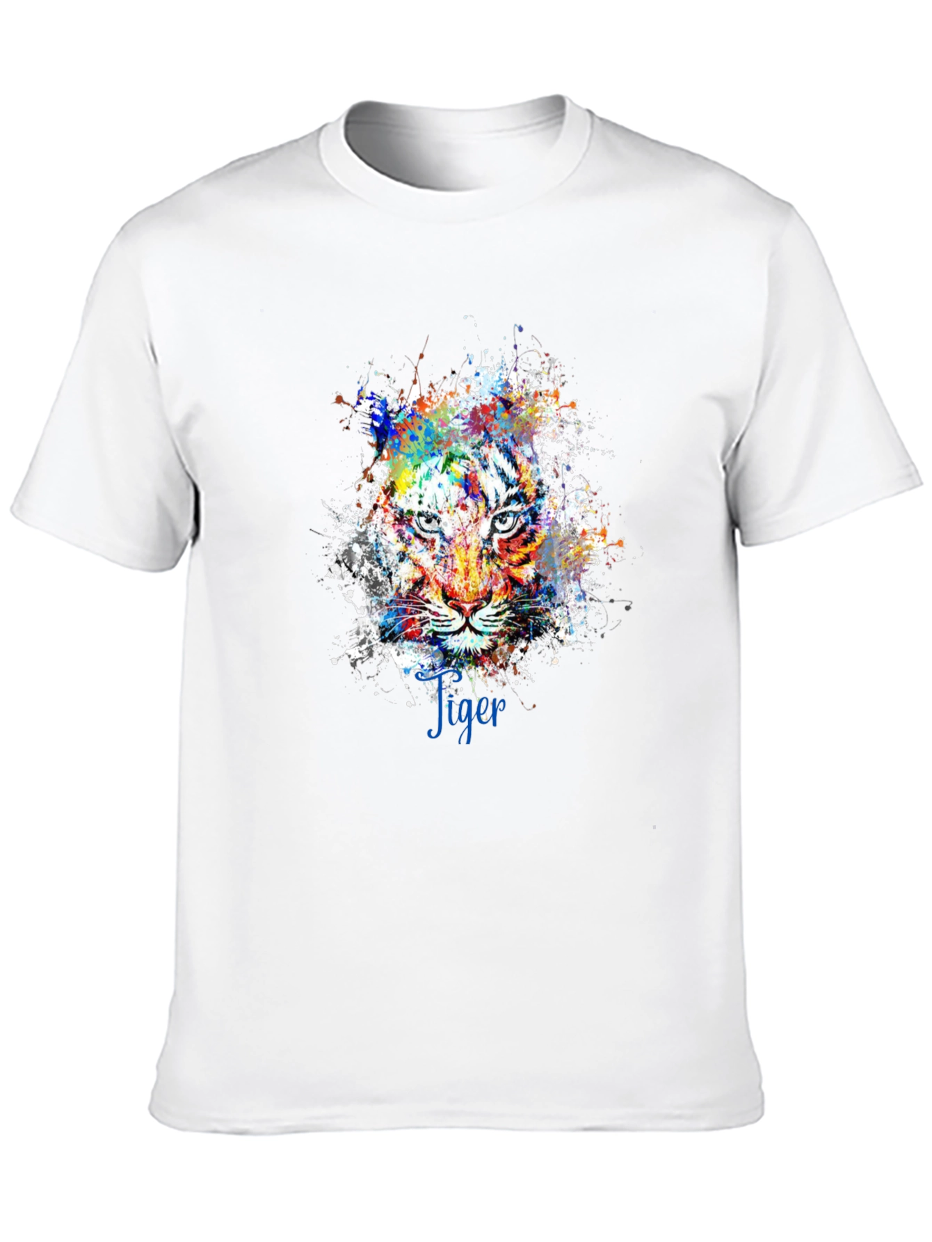 Mens Black Tiger Splash Graphic Tee