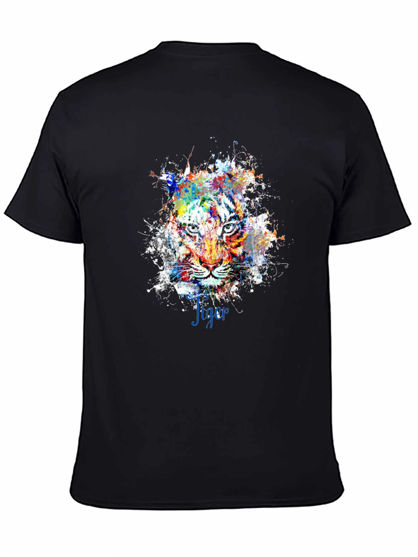 Mens Black Tiger Splash Graphic Tee