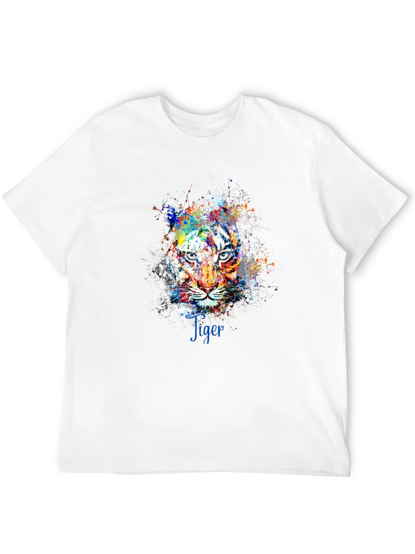Mens Black Tiger Splash Graphic Tee