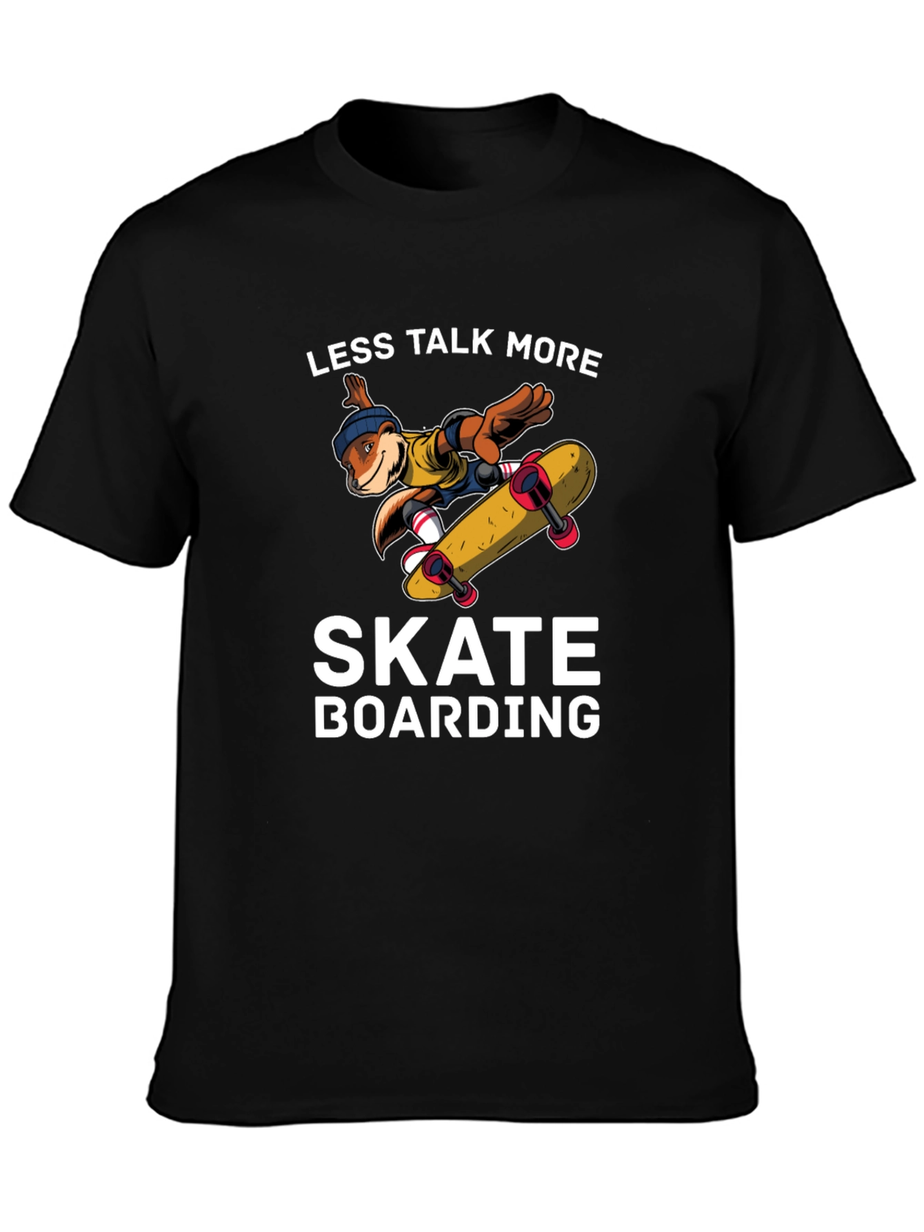 Skateboarding Beaver Black T-Shirt