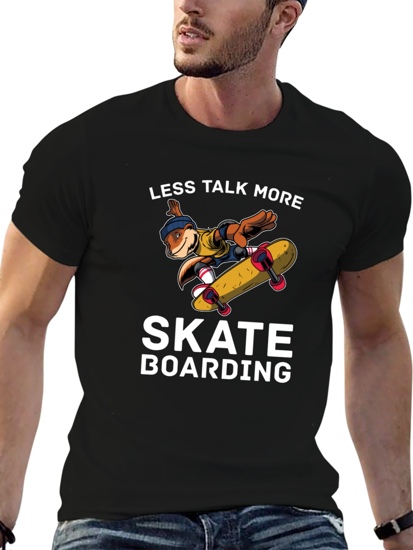 Skateboarding Beaver Black T-Shirt