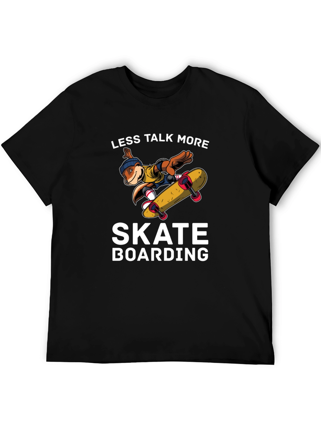 Skateboarding Beaver Black T-Shirt