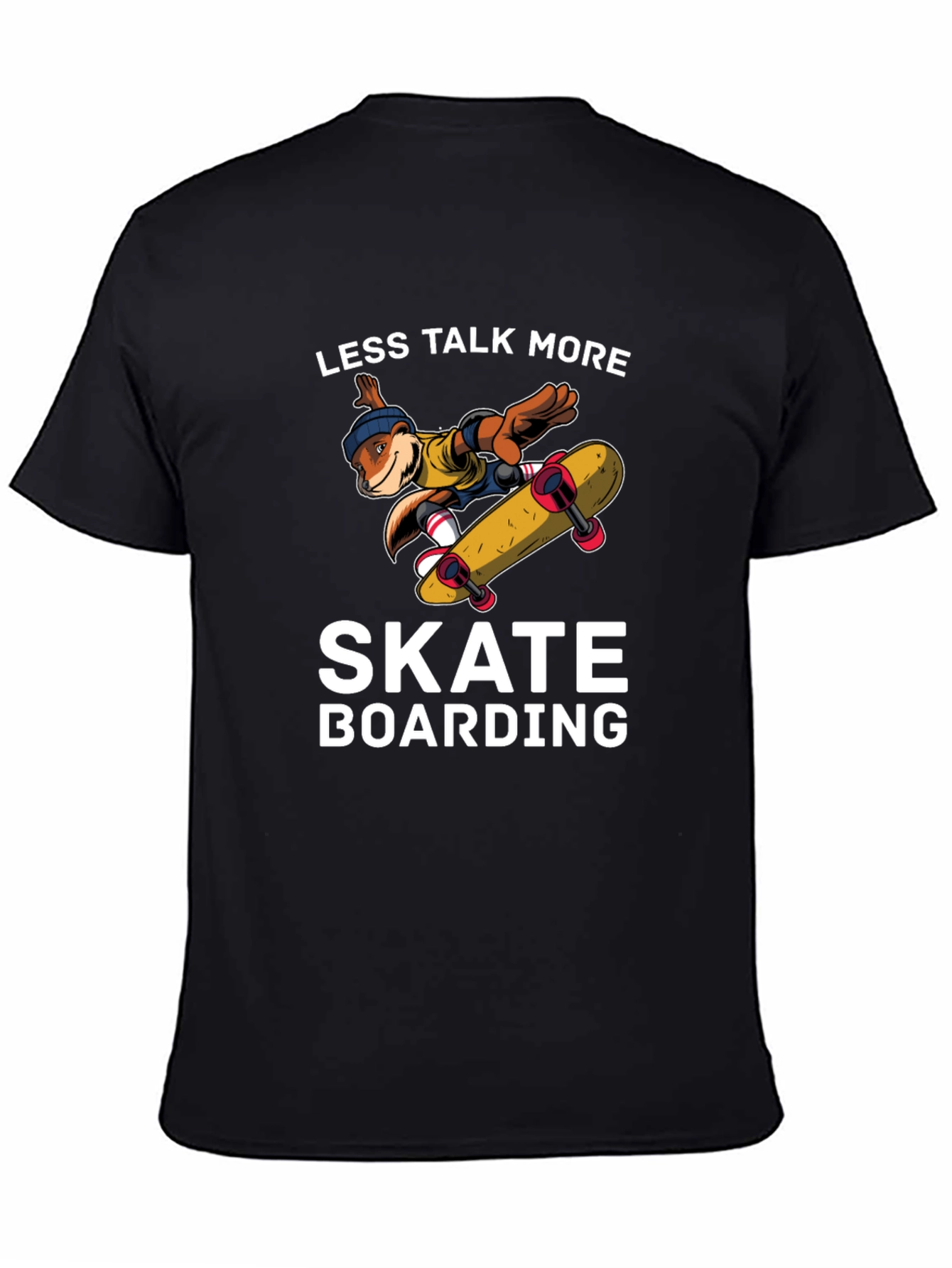Skateboarding Beaver Black T-Shirt