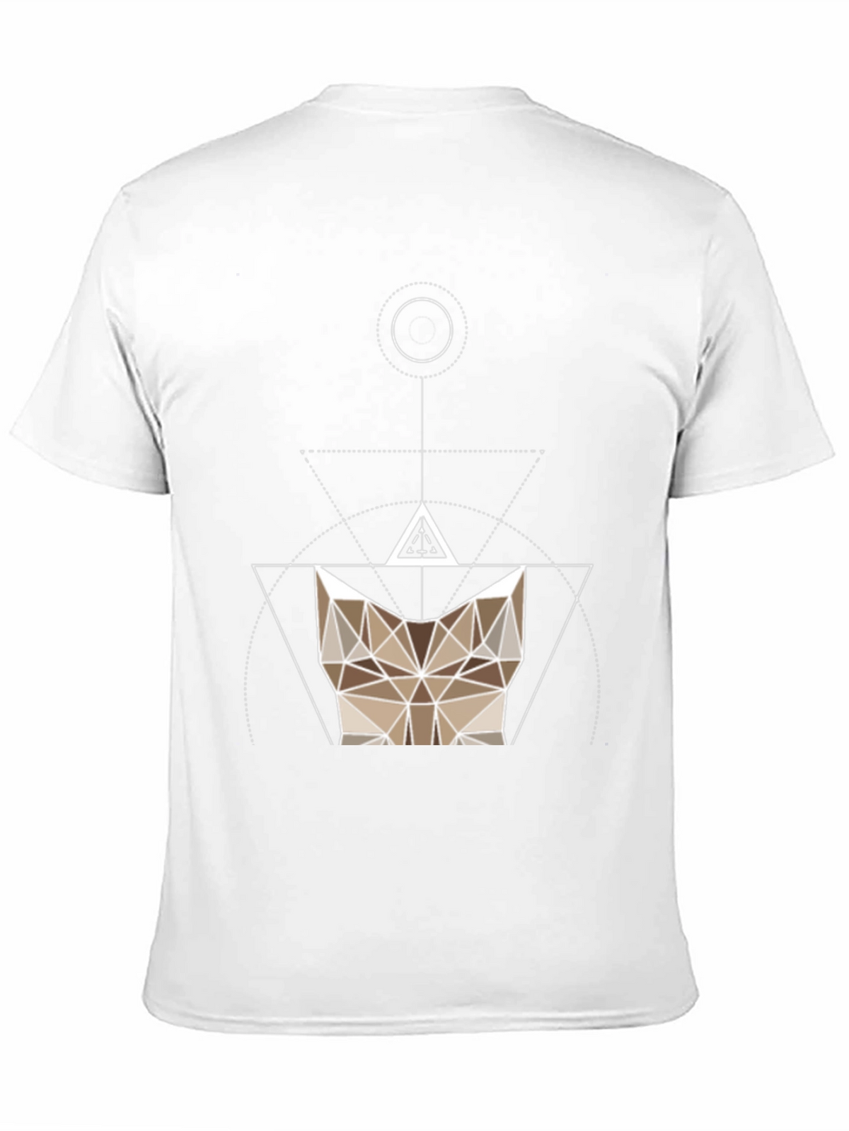 Geometric Cat Head Black T-Shirt - Modern Design