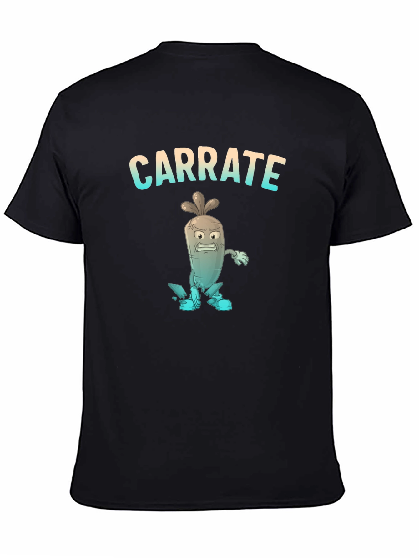 Carrate T-Shirt: Cartoon Carrot Karate Pun Tee