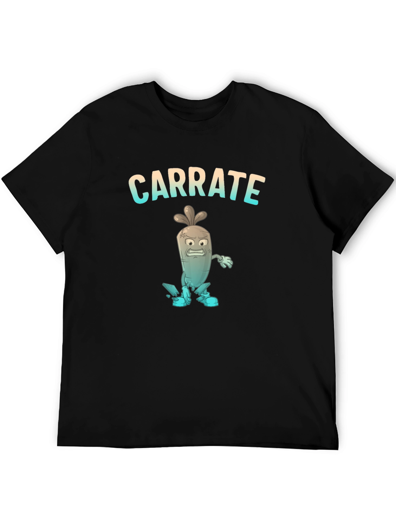 Carrate T-Shirt: Cartoon Carrot Karate Pun Tee