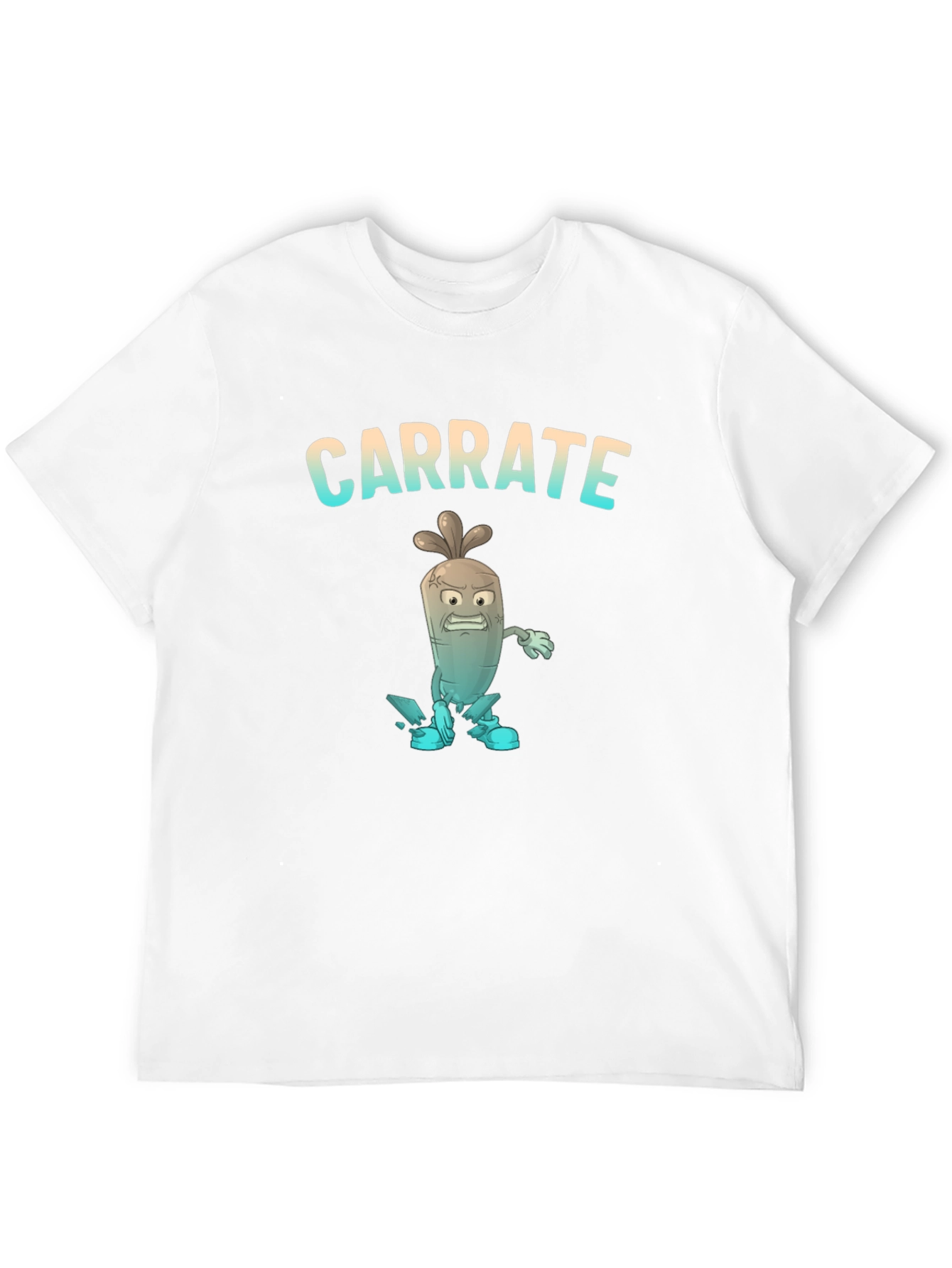 Carrate T-Shirt: Cartoon Carrot Karate Pun Tee