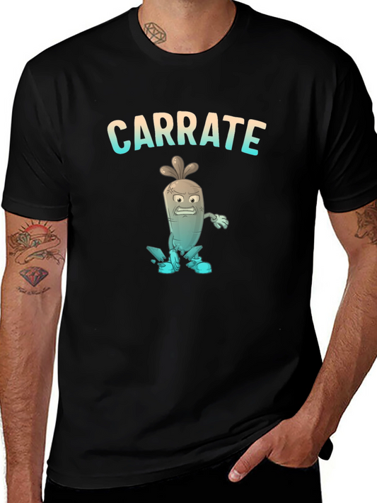 Carrate T-Shirt: Cartoon Carrot Karate Pun Tee