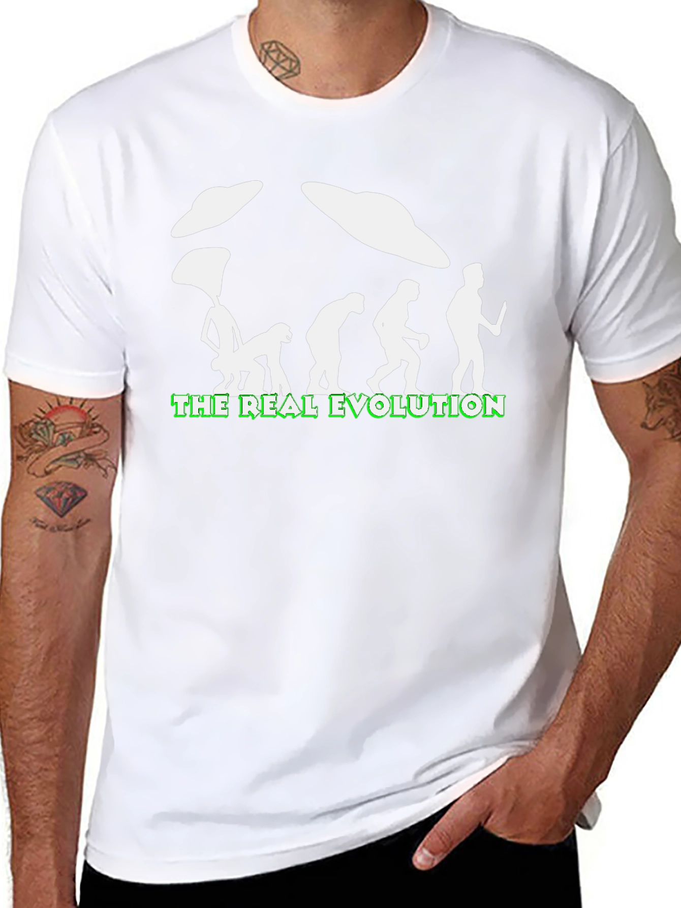 The Real Evolution UFO T-Shirt - Funny Graphic Tee