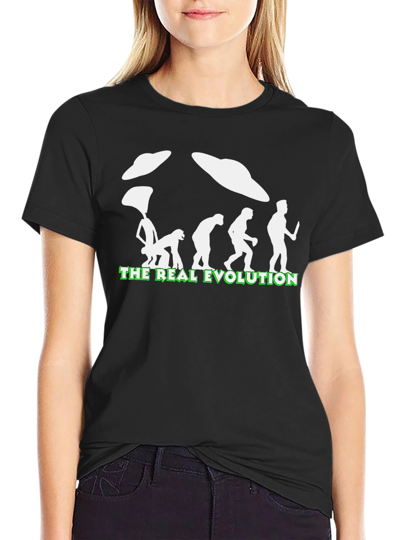 The Real Evolution UFO T-Shirt - Funny Graphic Tee