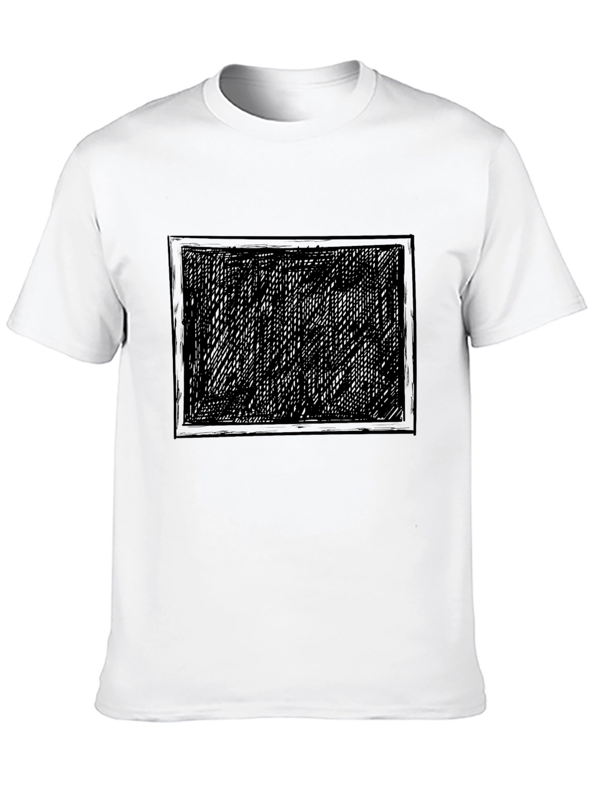 Mens Black Graphic Tee - Abstract Square