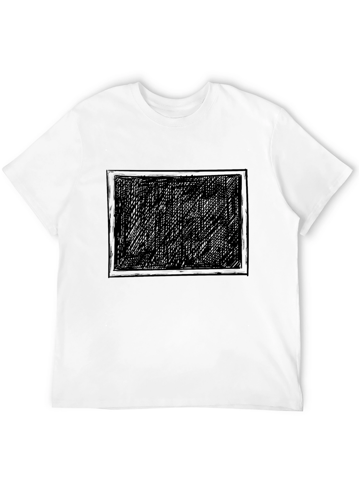 Mens Black Graphic Tee - Abstract Square
