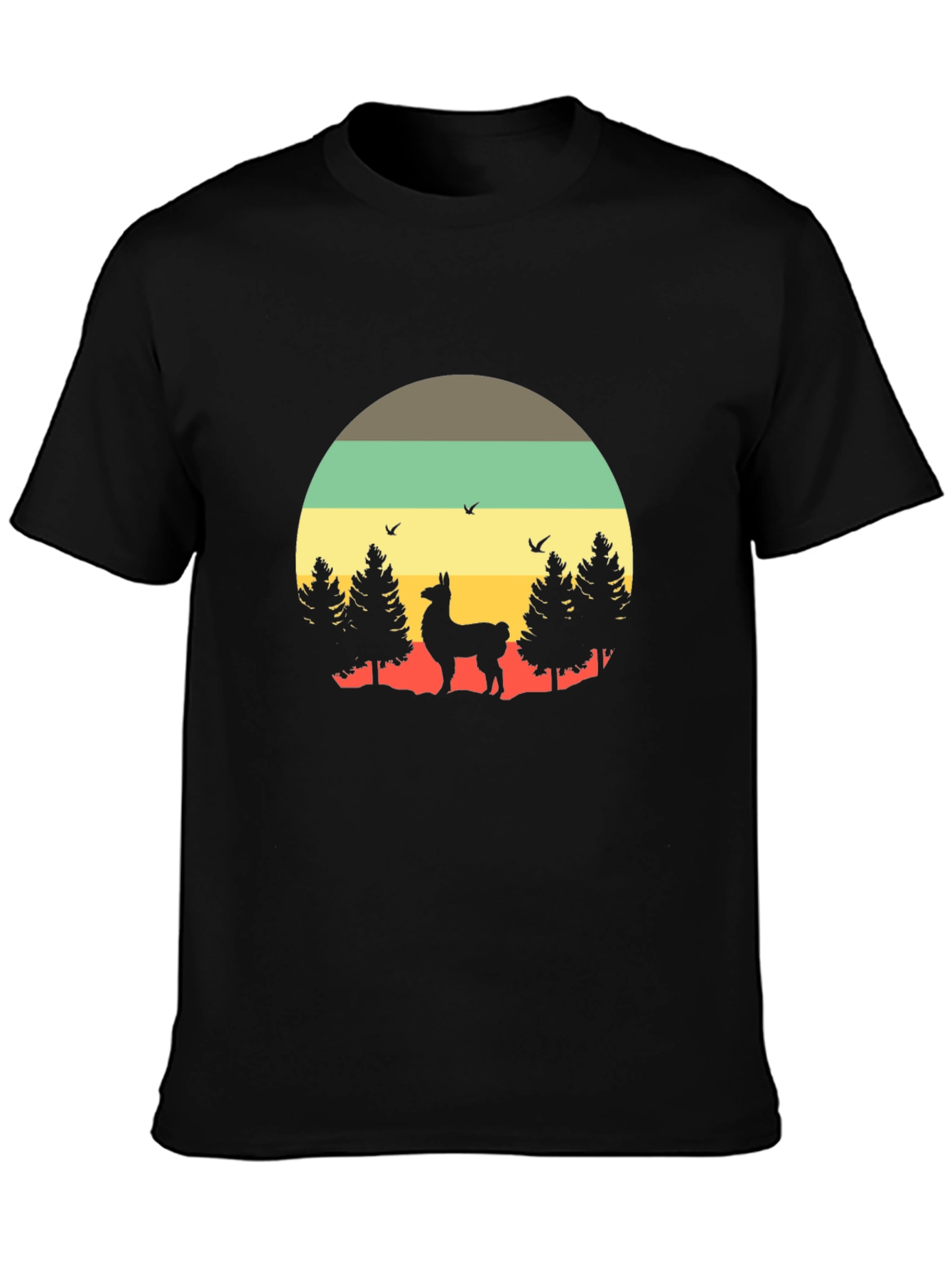 Retro Llama T-Shirt - Nature Graphic Tee