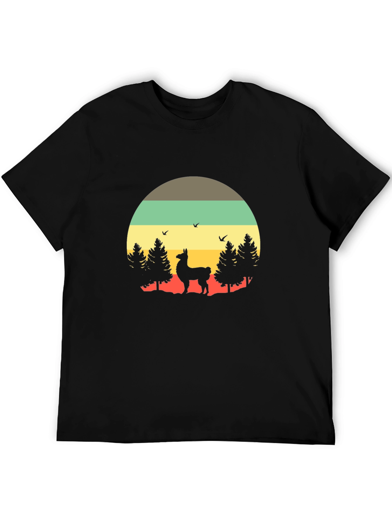 Retro Llama T-Shirt - Nature Graphic Tee