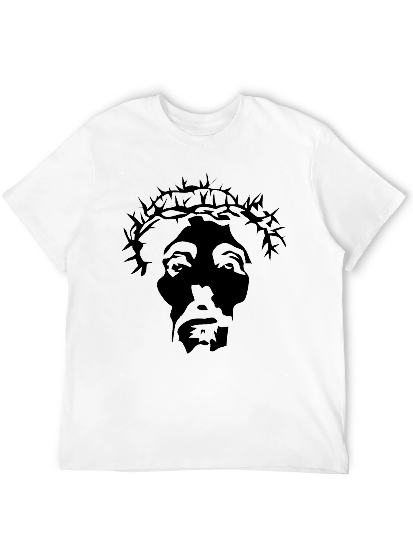 Black Graphic T-Shirt - Crown of Thorns Design