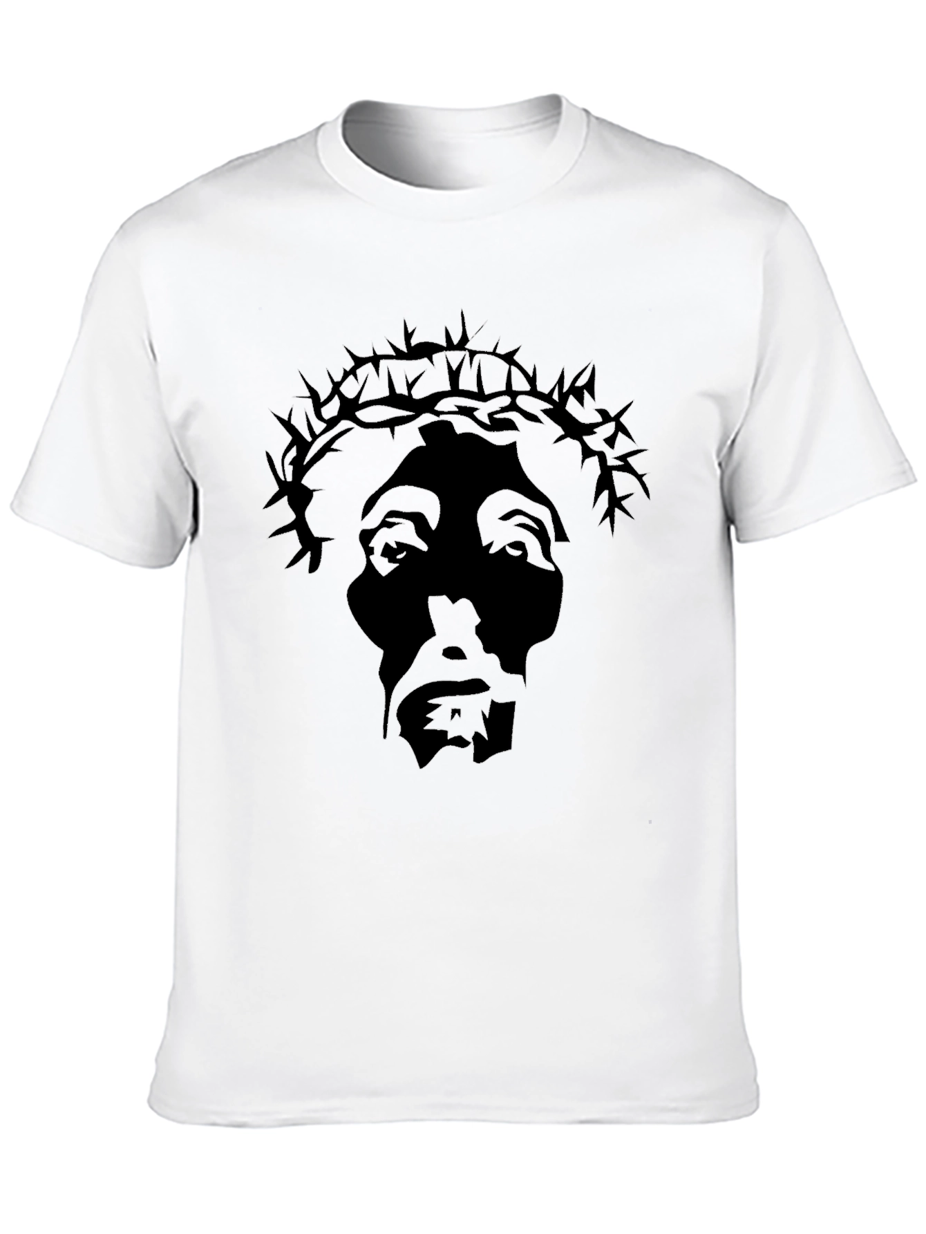 Black Graphic T-Shirt - Crown of Thorns Design