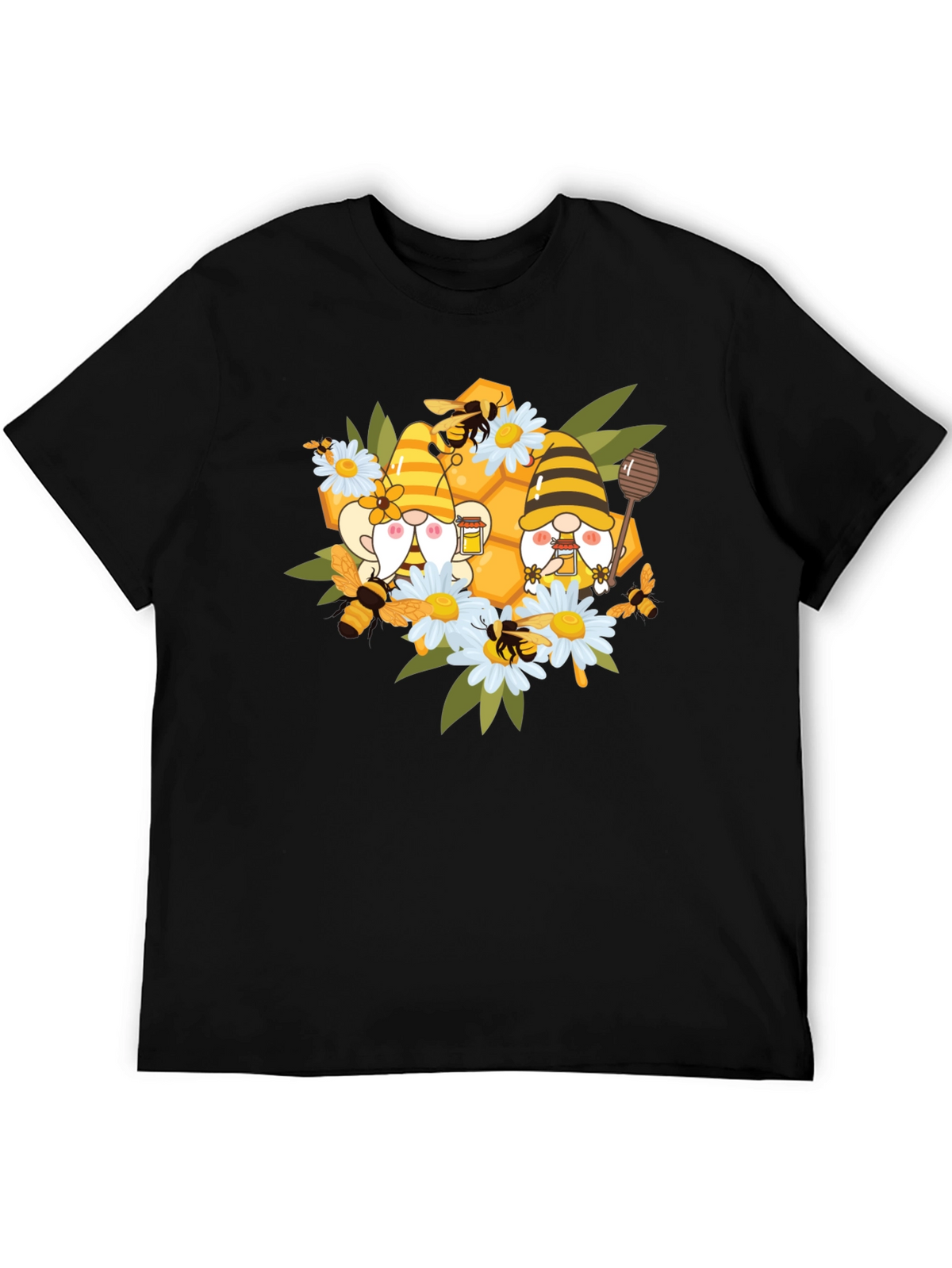 Gnome Bee Honeycomb T-Shirt: Whimsical Graphic Tee