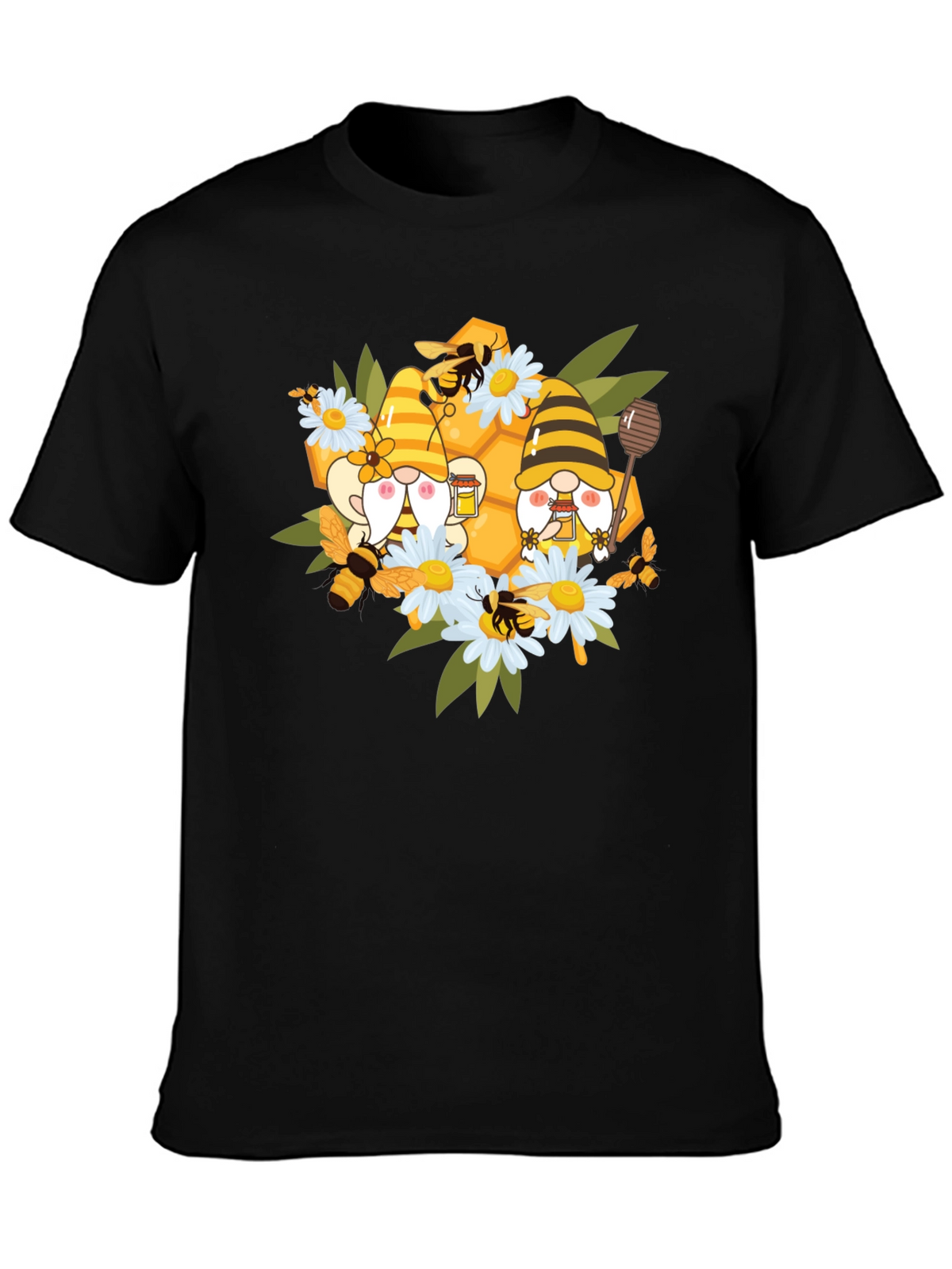 Gnome Bee Honeycomb T-Shirt: Whimsical Graphic Tee