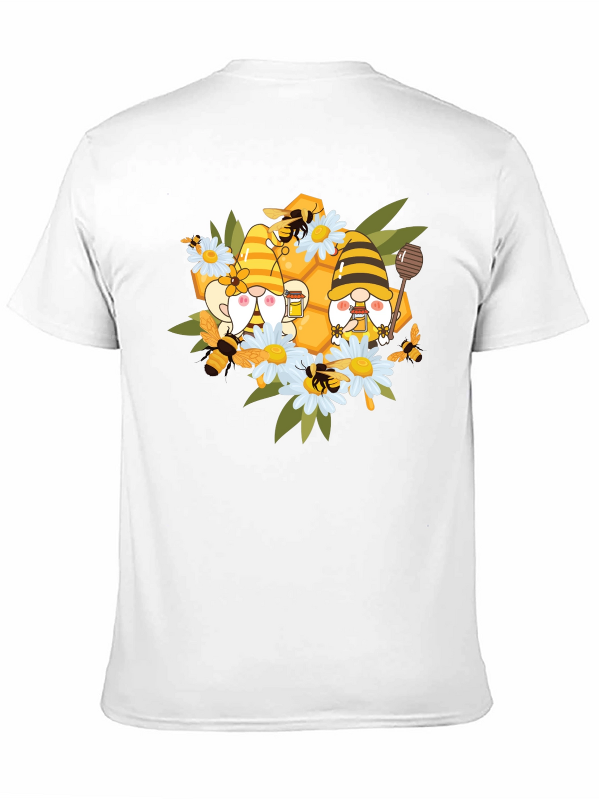 Gnome Bee Honeycomb T-Shirt: Whimsical Graphic Tee