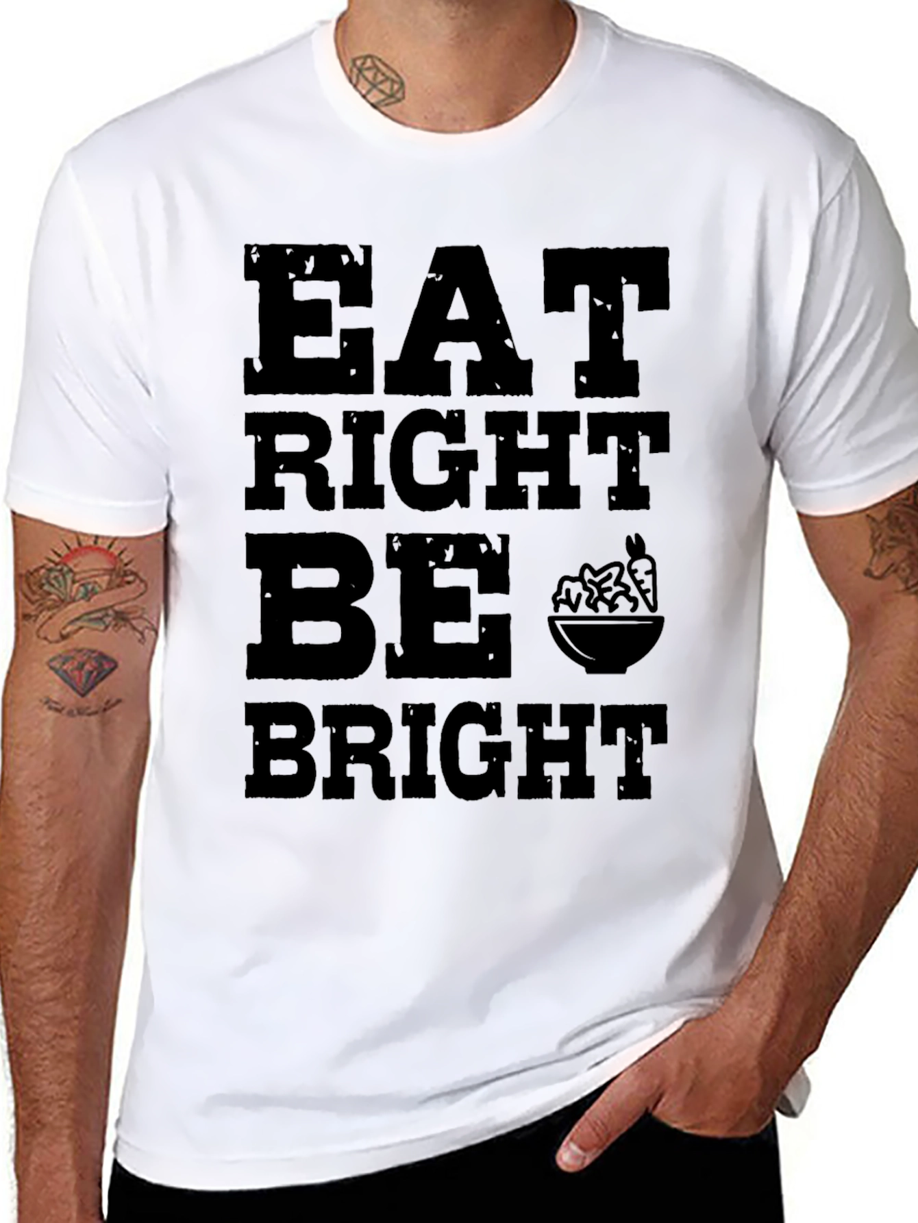 Eat Right Be Bright Graphic Tee - Black