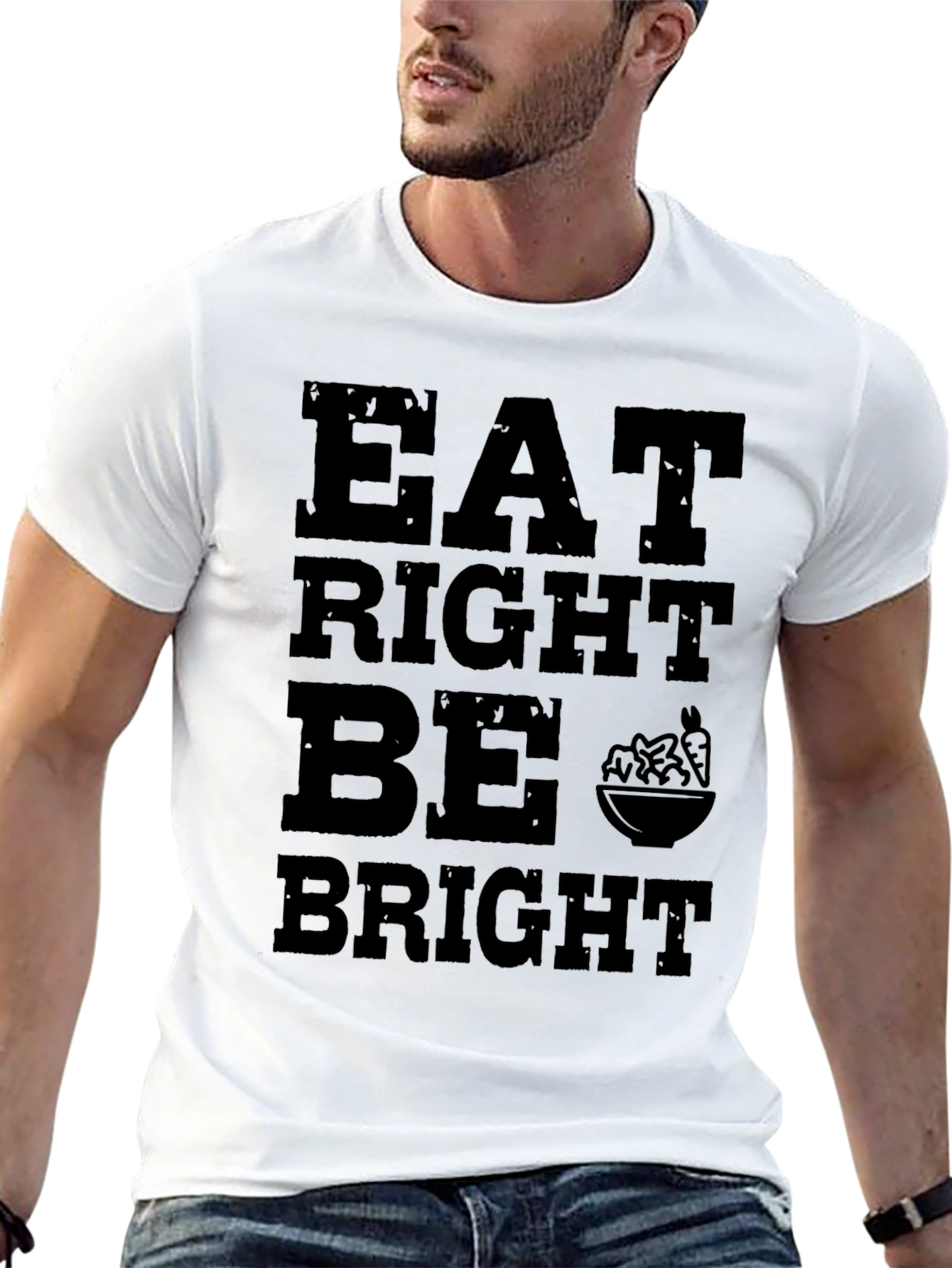 Eat Right Be Bright Graphic Tee - Black