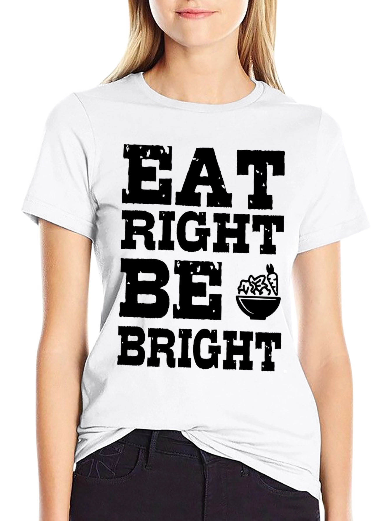 Eat Right Be Bright Graphic Tee - Black
