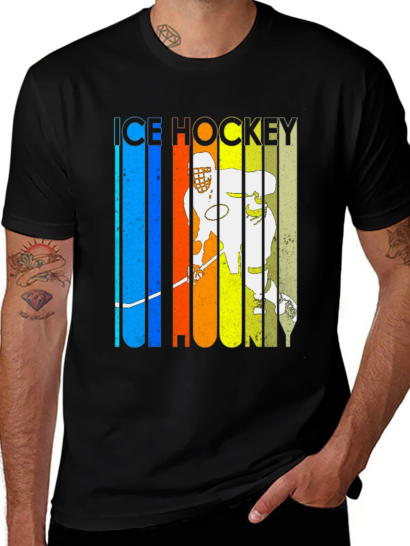Retro Ice Hockey Player T-Shirt