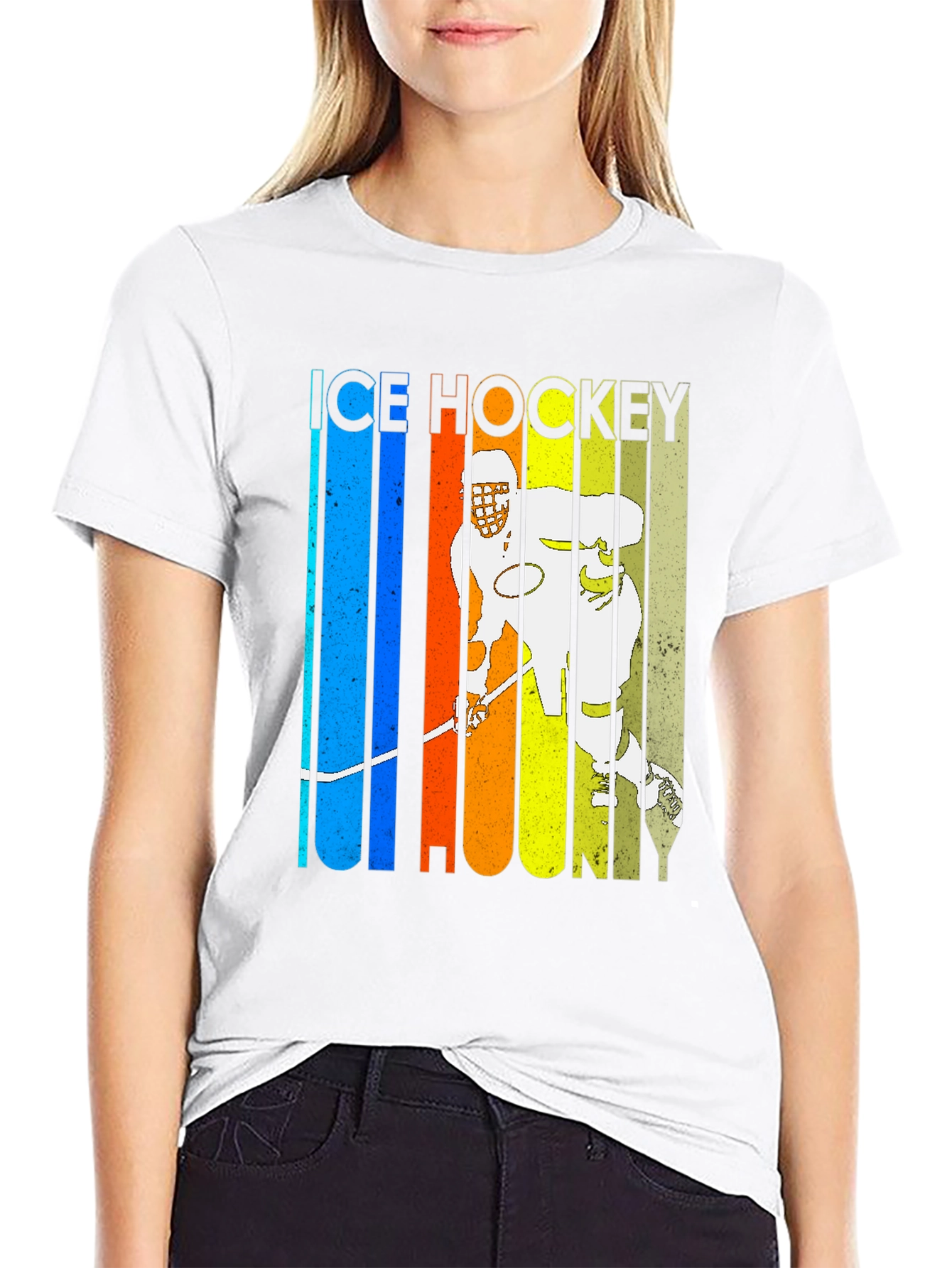Retro Ice Hockey Player T-Shirt