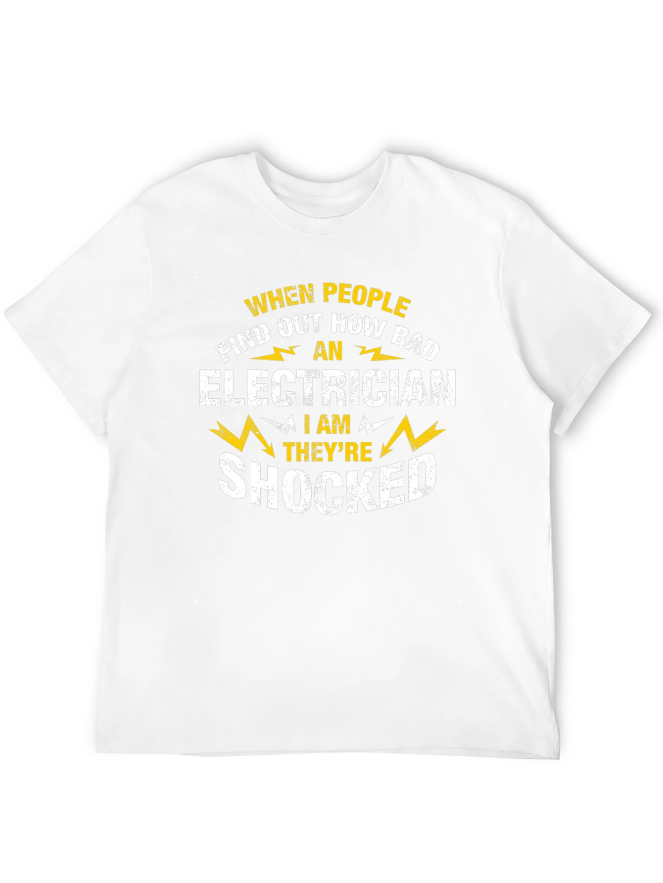 Electrician Shocked Funny Humor Mens Black T-Shirt